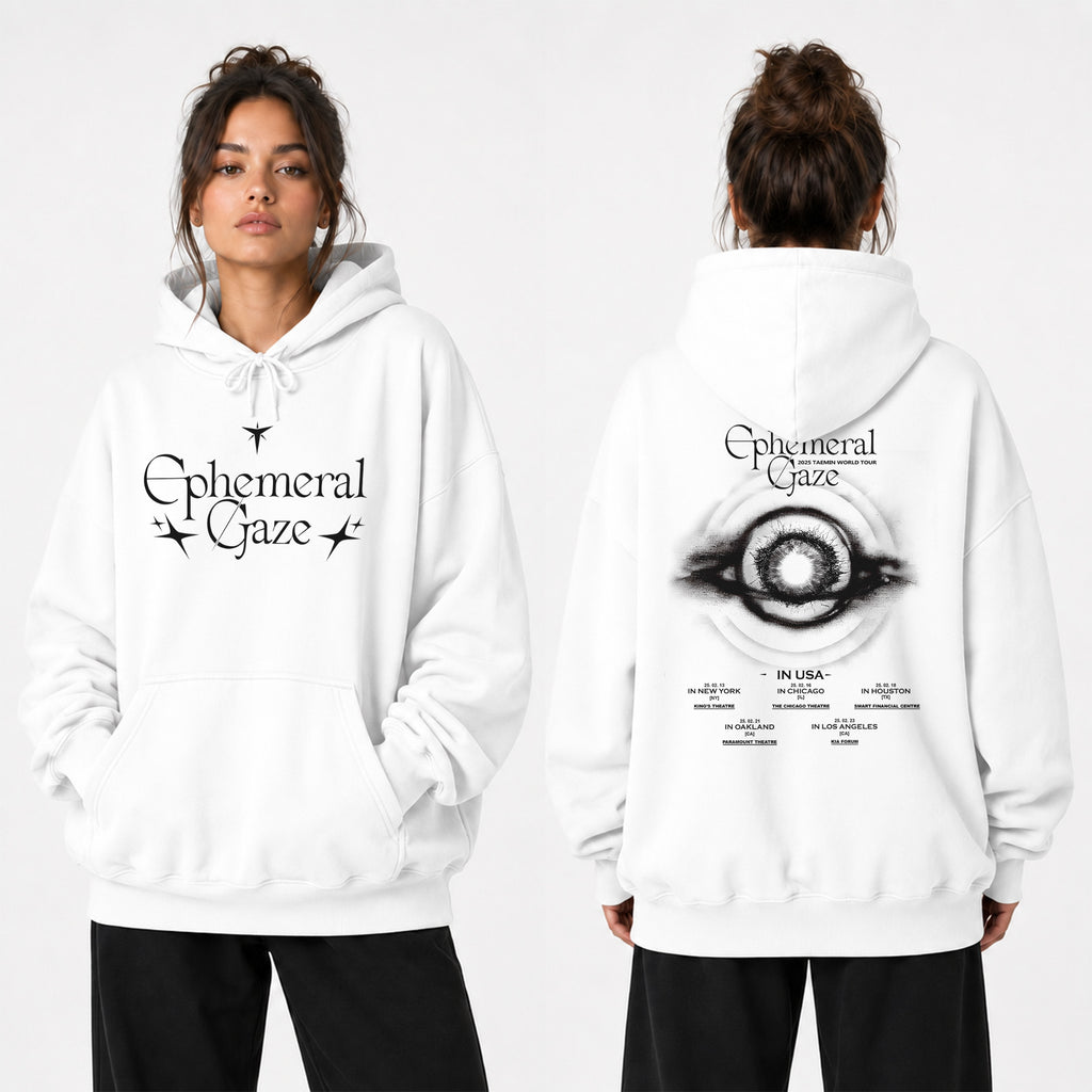 Taemin World Tour Ephemeral Gaze 2025 in USA Hoodie - Women view, Y2K kpop concert hoodie