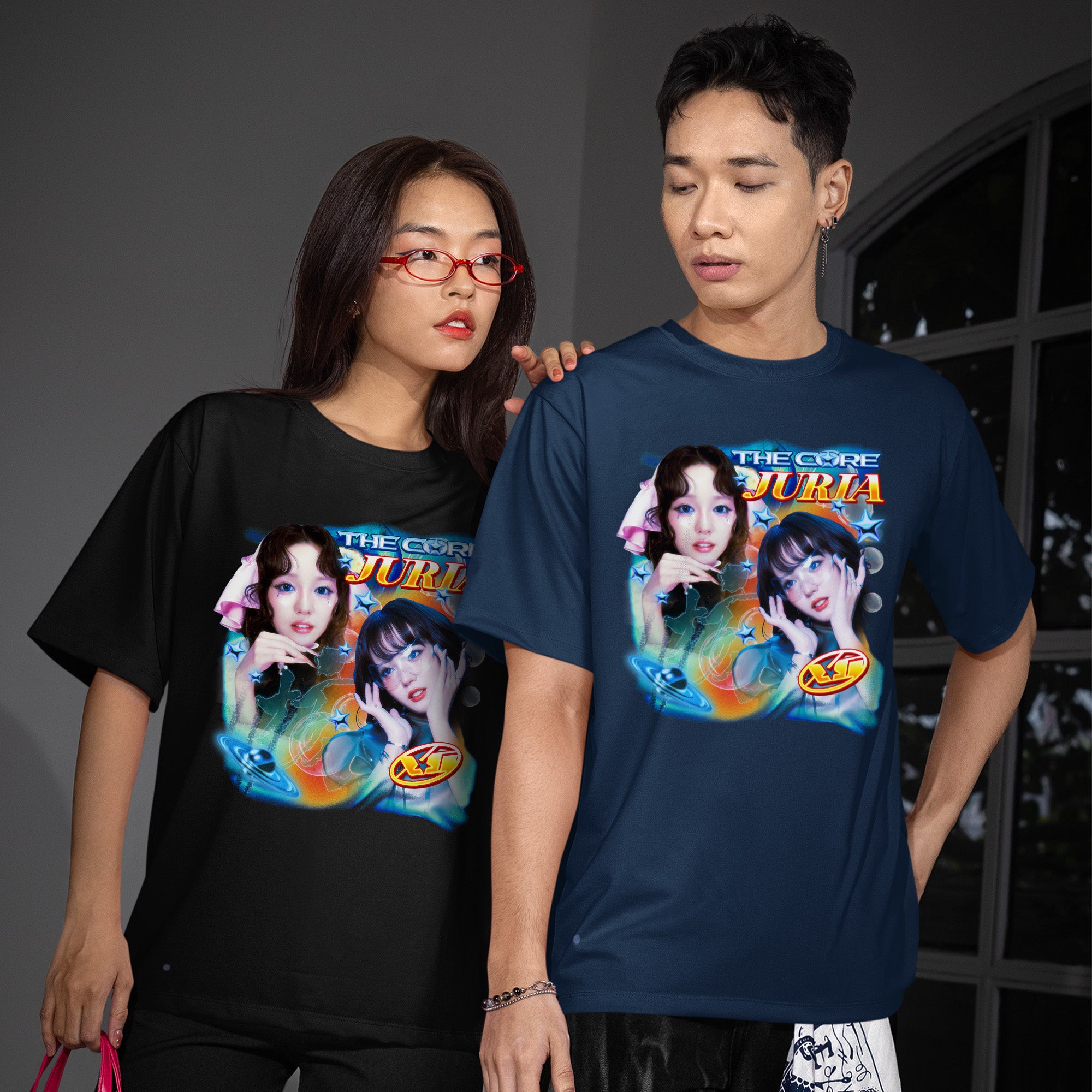 XG The Core Juria T-Shirt - Couple view, Y2K kpop concert tee