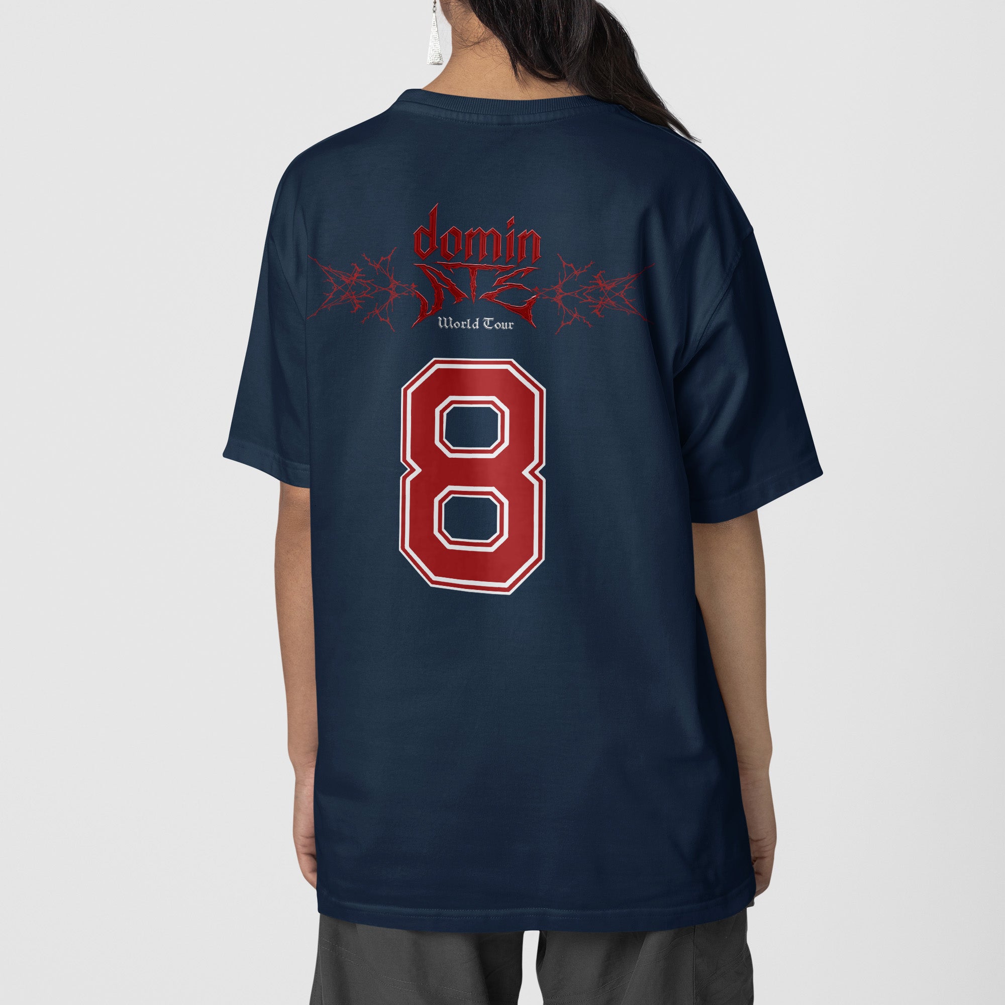 Stray Kids DominATE 8 Graphic T-Shirt - Back view, Y2K kpop concert tee