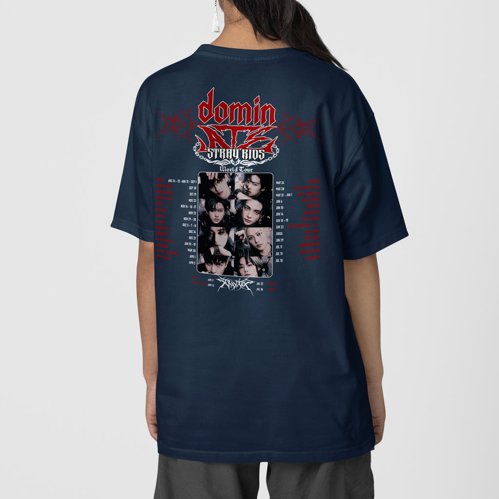 Stray Kids Domin ATE Tour Classic T-Shirt - Back view, Y2K kpop concert tee