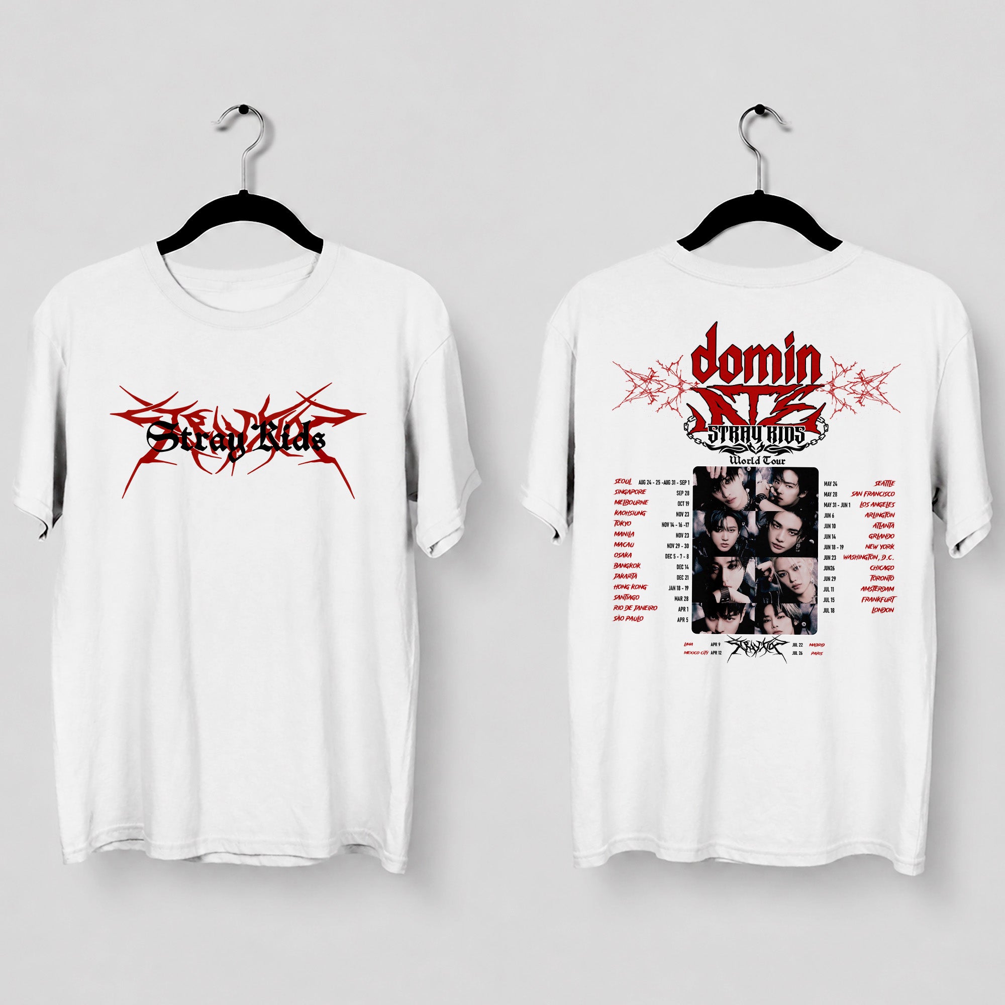 Stray Kids Domin ATE Tour Classic T-Shirt - Main view, Y2K kpop concert tee
