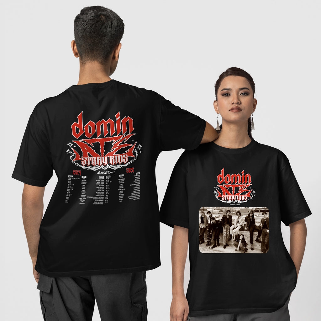 Stray Kids Domin ATE Tour Inspired T-Shirt - Couple 1 view, Y2K kpop concert tee