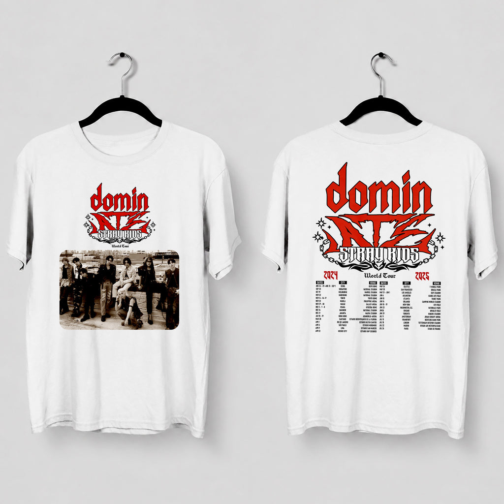Stray Kids Domin ATE Tour Inspired T-Shirt - Main view, Y2K kpop concert tee