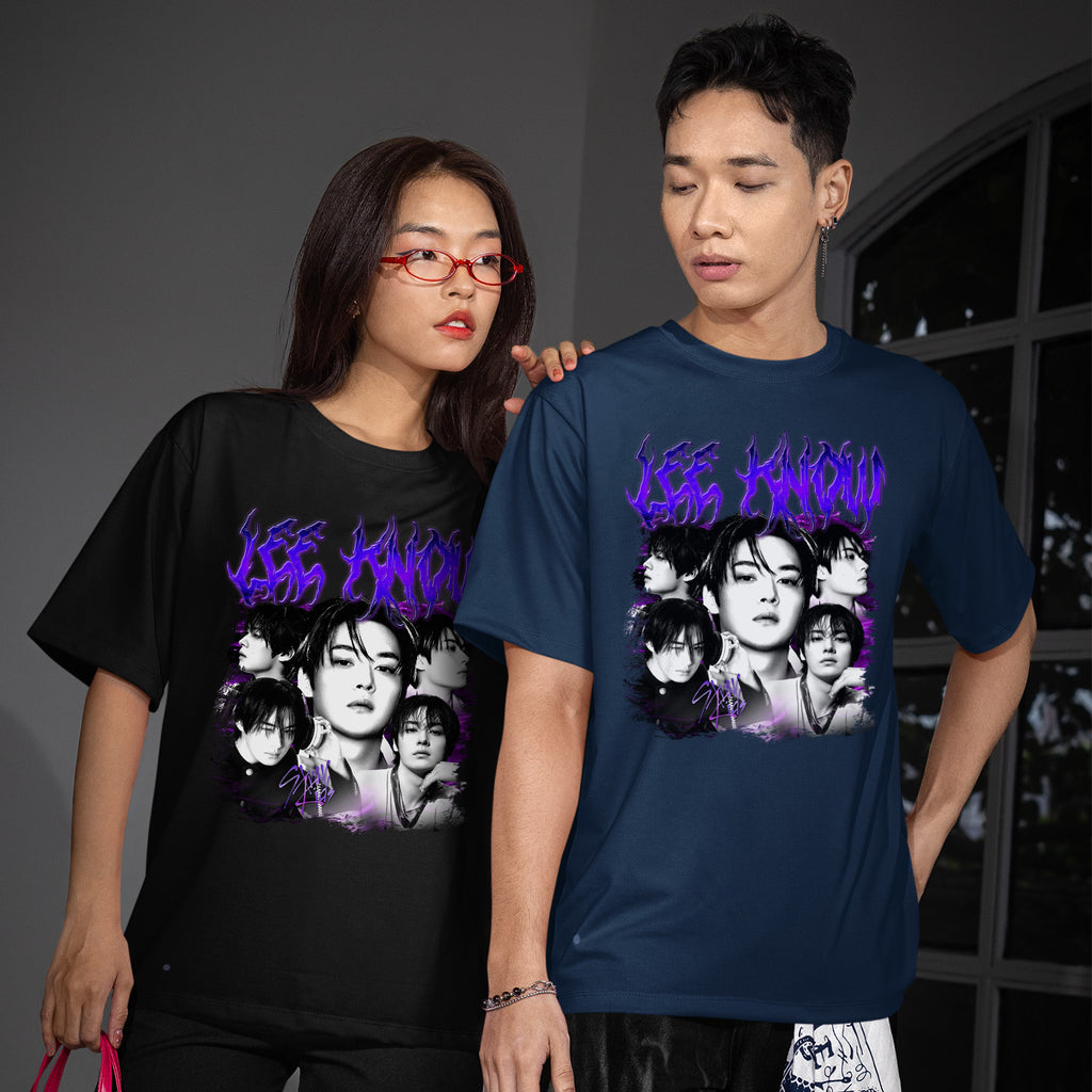 Stray Kids Graphic Lee Know T-Shirt - Couple view, Y2K kpop concert tee
