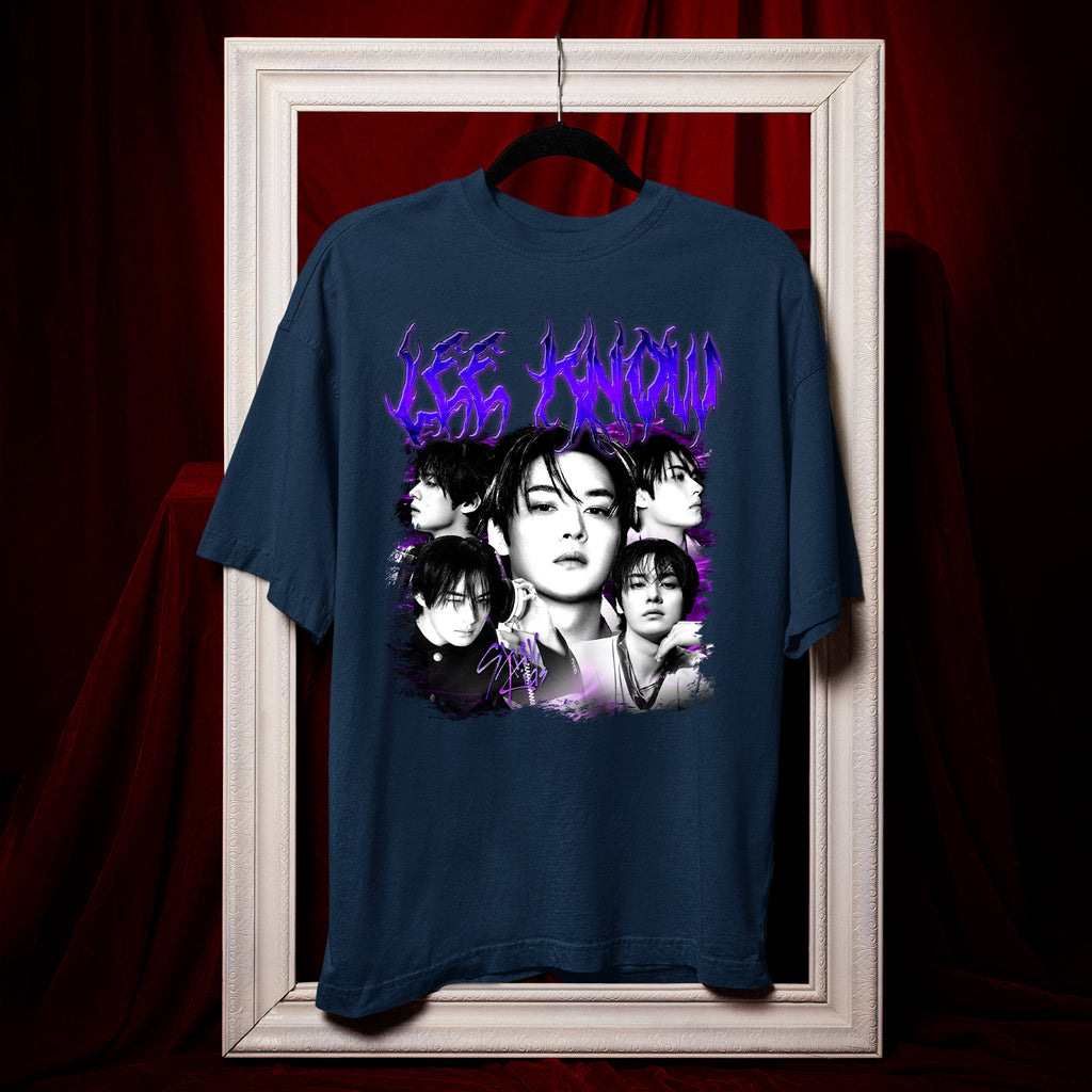Stray Kids Graphic Lee Know T-Shirt - Hang view, Y2K kpop concert tee
