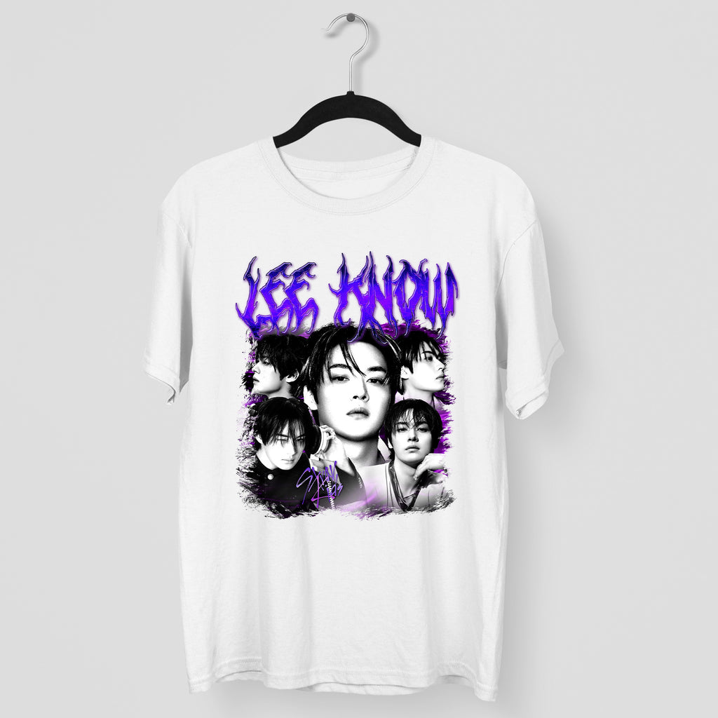 Stray Kids Graphic Lee Know T-Shirt - Main view, Y2K kpop concert tee