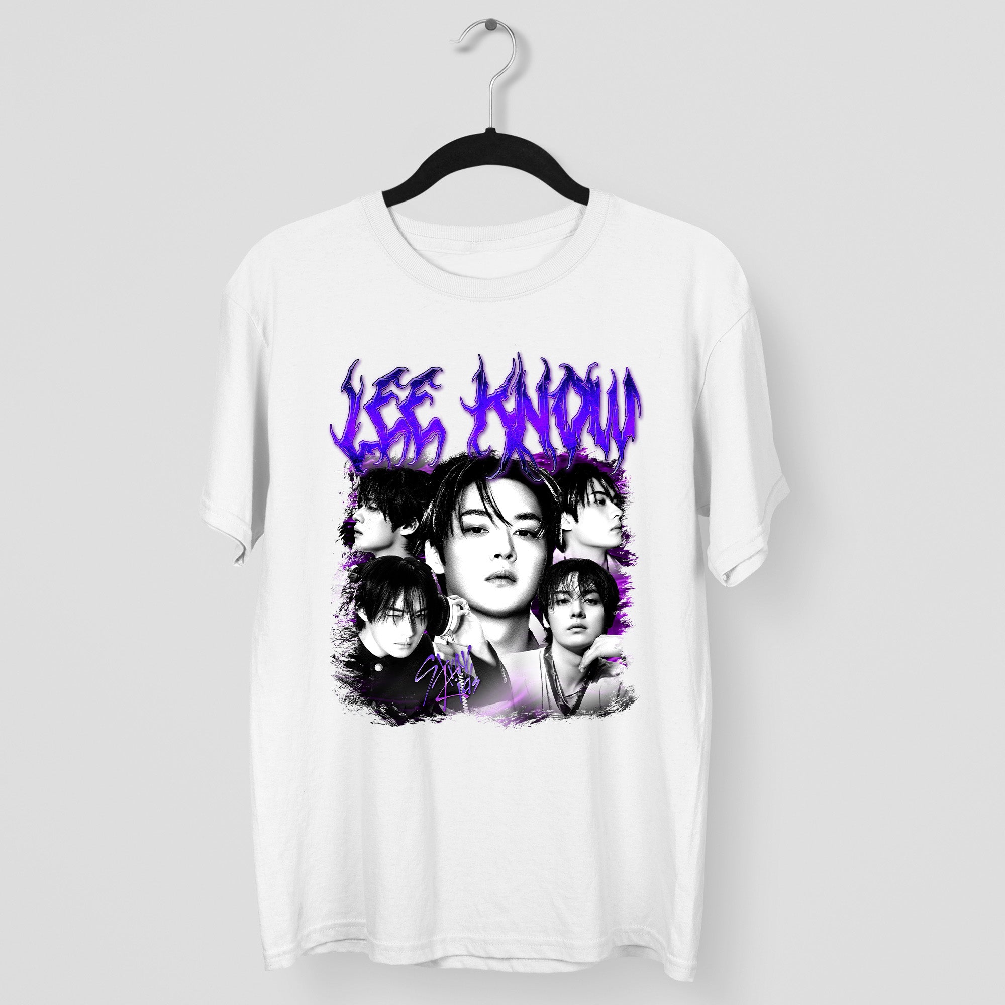 Stray Kids Graphic Lee Know T-Shirt - Main view, Y2K kpop concert tee
