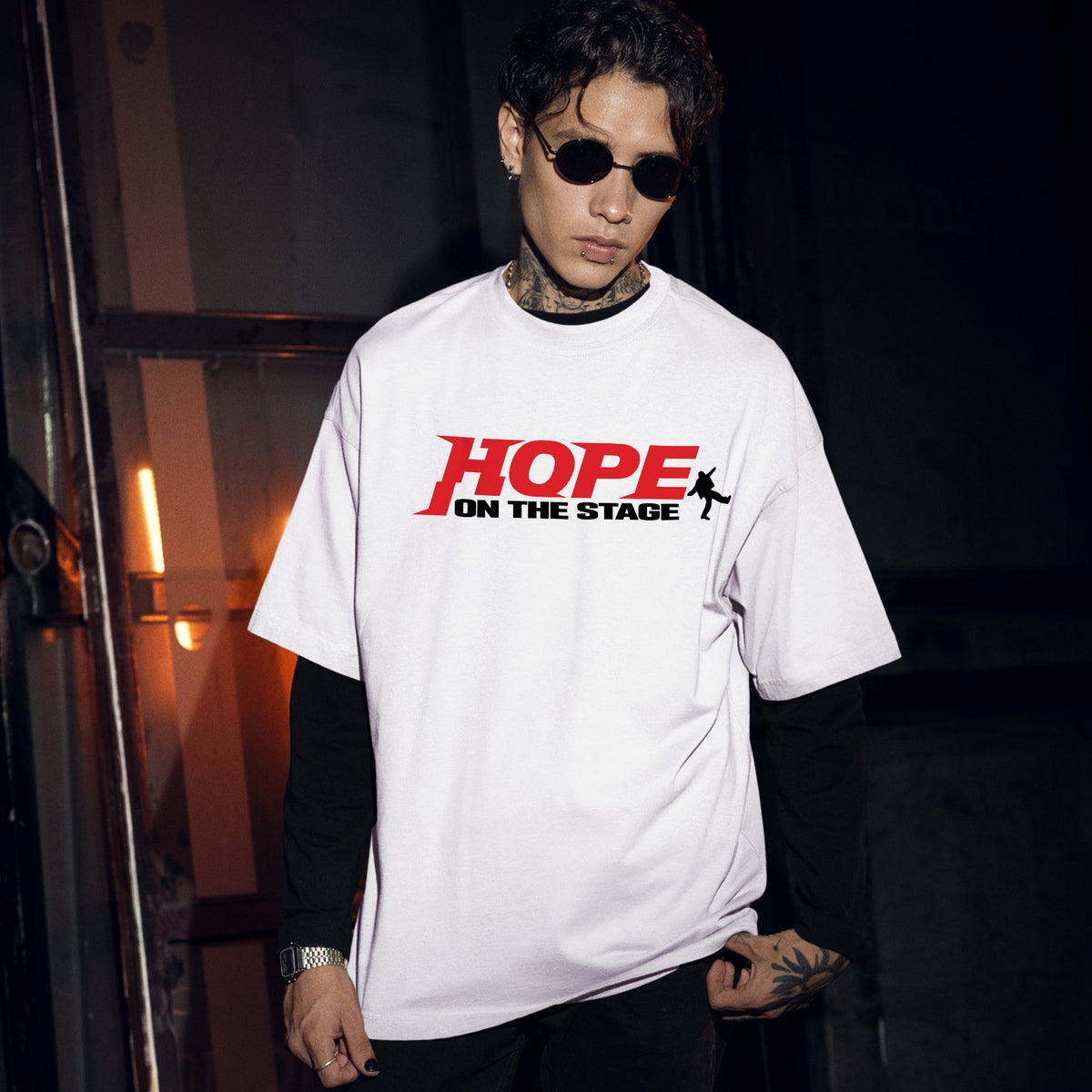 BTS J-Hope [HOPE ON THE STAGE] Tour Solo T-Shirt - Men Front view, Y2K kpop concert tee