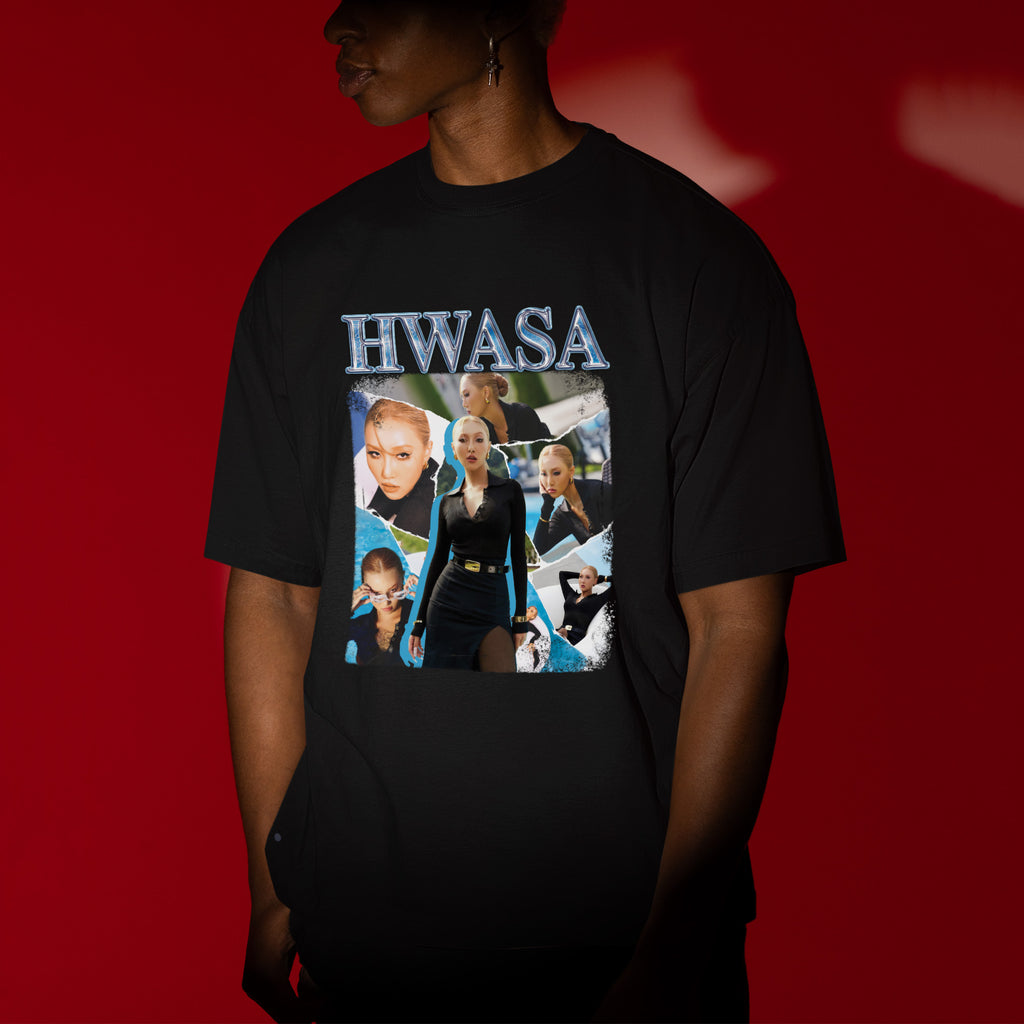 Hwasa Retro Classic T-Shirt - Men view, Y2K kpop concert tee