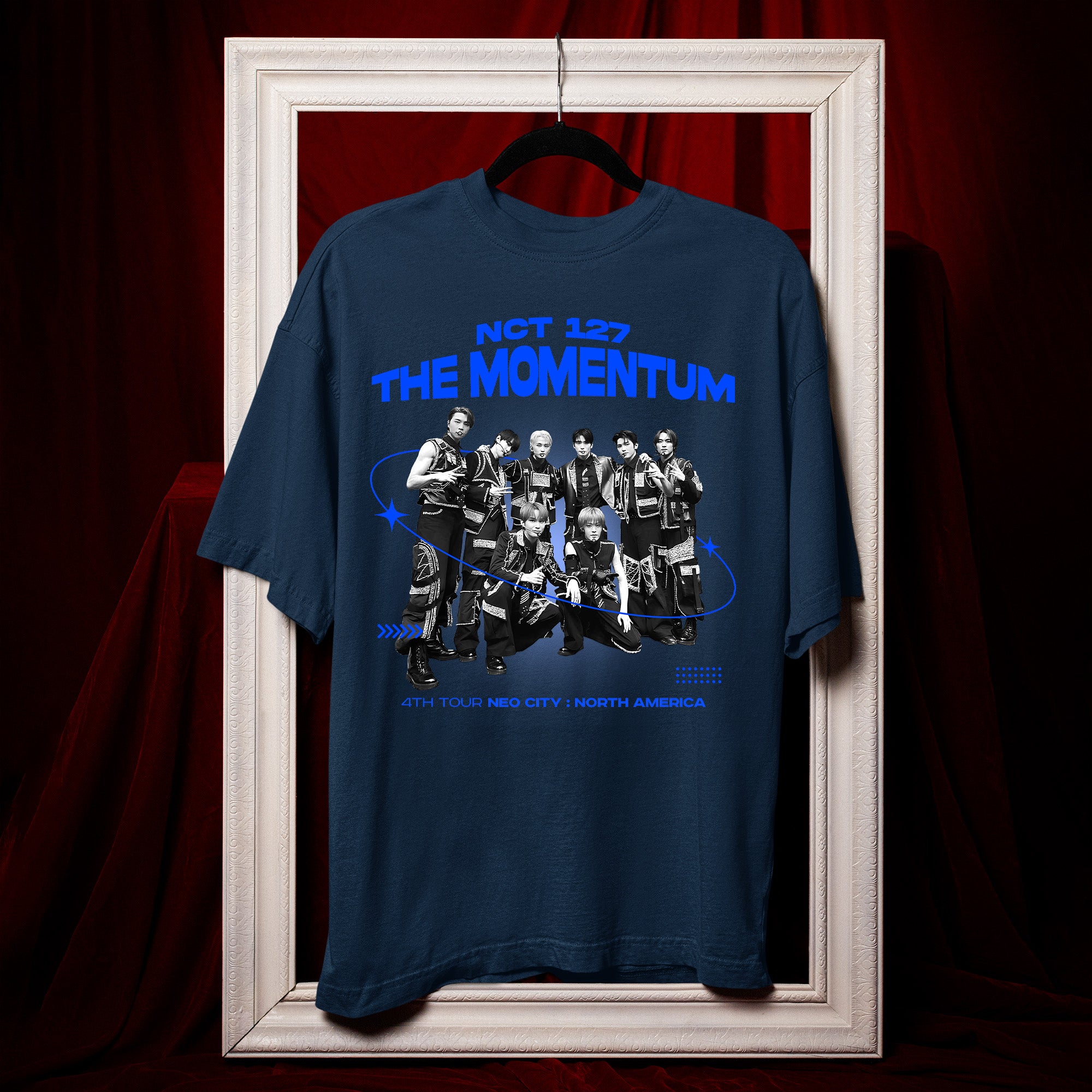 NCT 127 Retro Momentum Concert T-Shirt - Hang view, Y2K kpop concert tee