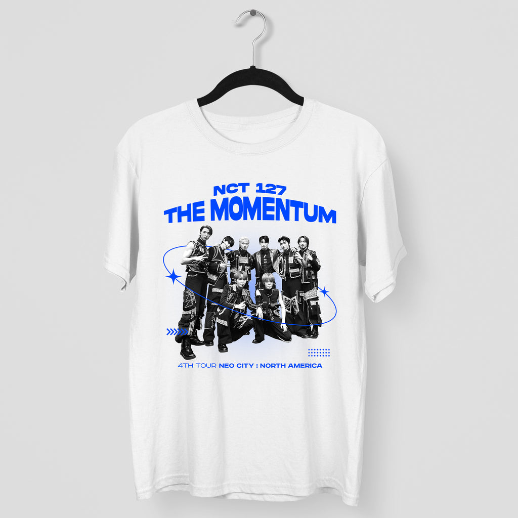 NCT 127 Retro Momentum Concert T-Shirt - Main view, Y2K kpop concert tee