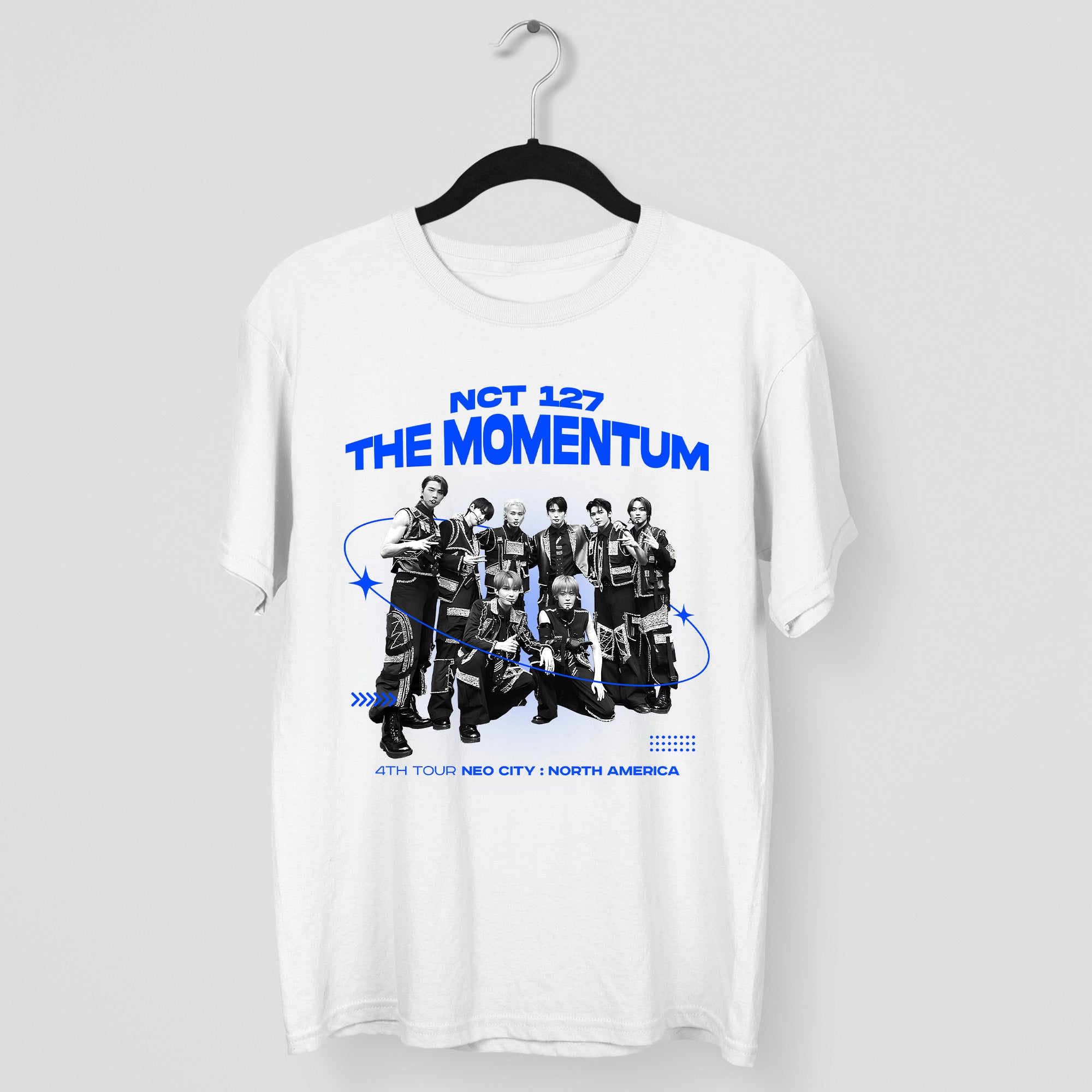 NCT 127 Retro Momentum Concert T-Shirt - Main view, Y2K kpop concert tee