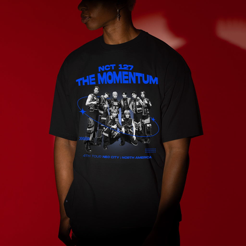 NCT 127 Retro Momentum Concert T-Shirt - Men view, Y2K kpop concert tee