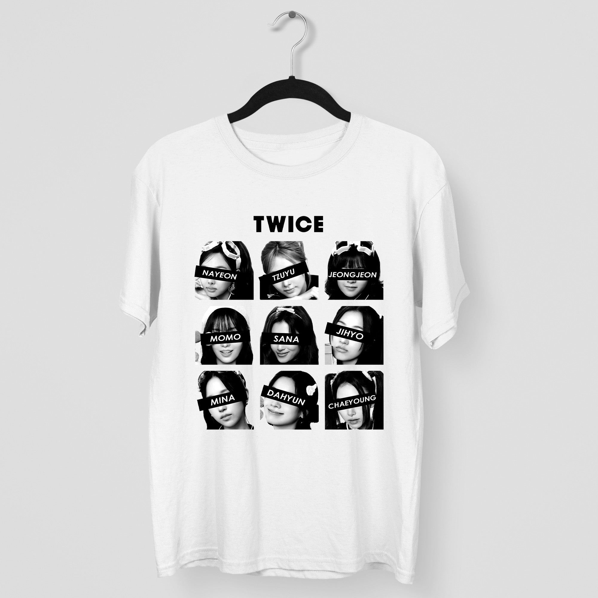 TWICE Retro Members Face T-Shirt - Main view, Y2K kpop concert tee