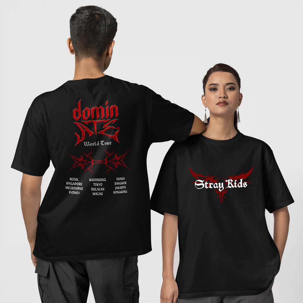 Stray Kids Asia DominATE World Tour T-Shirt - Couple 1 view, Y2K kpop concert tee