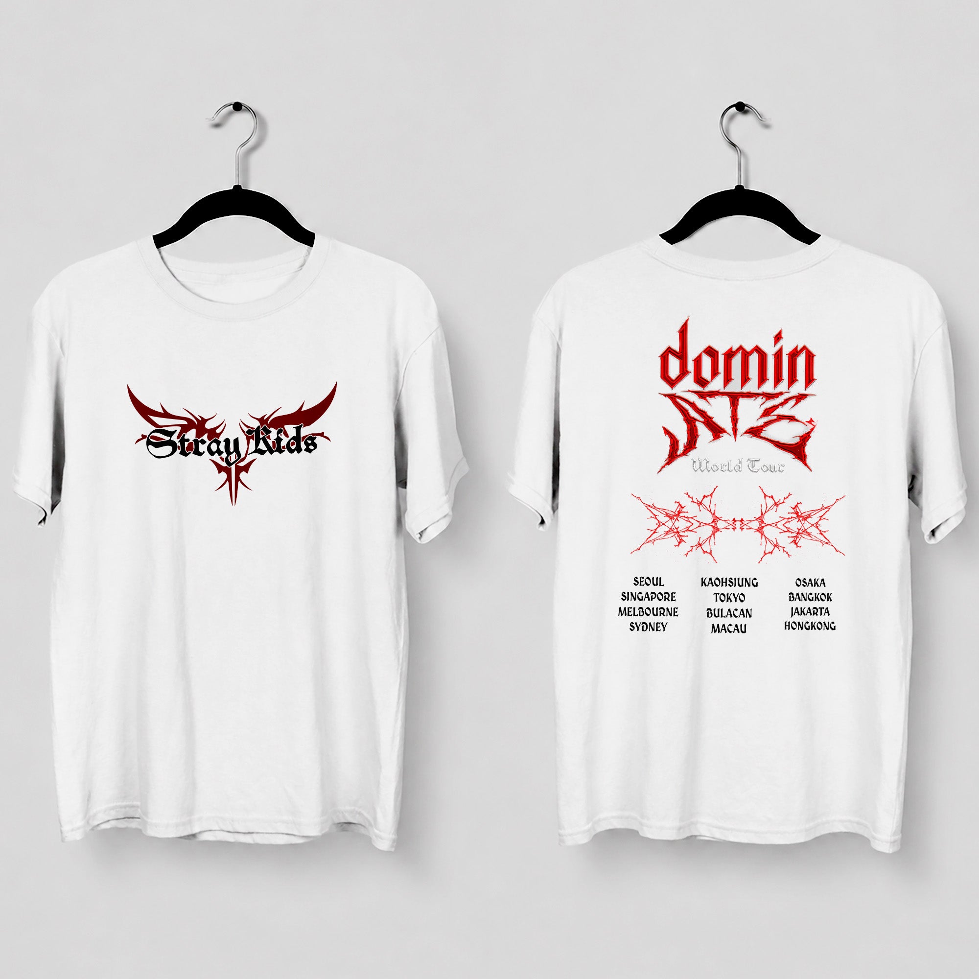 Stray Kids Asia DominATE World Tour T-Shirt - Main view, Y2K kpop concert tee