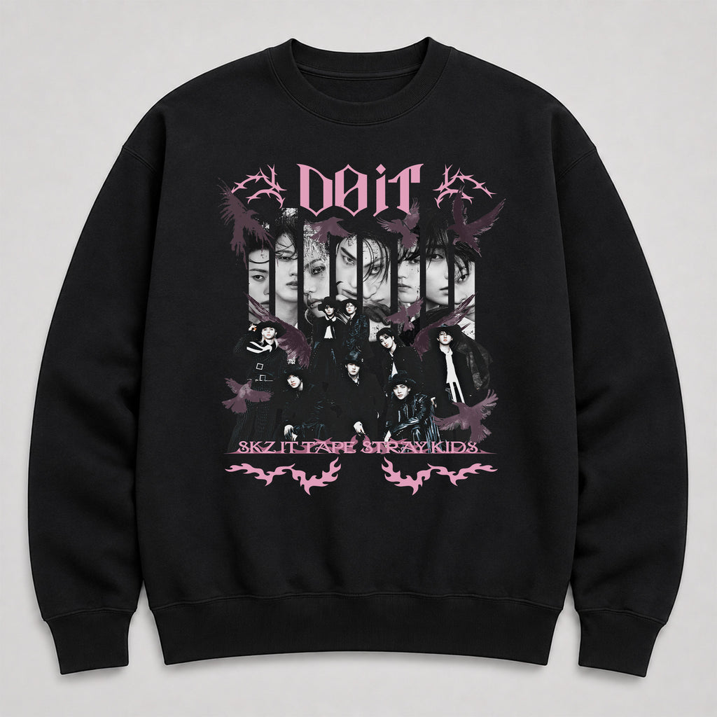 Stray Kids Do it It Tape Sweatshirt - Main view, Y2K kpop concert sweatshirt