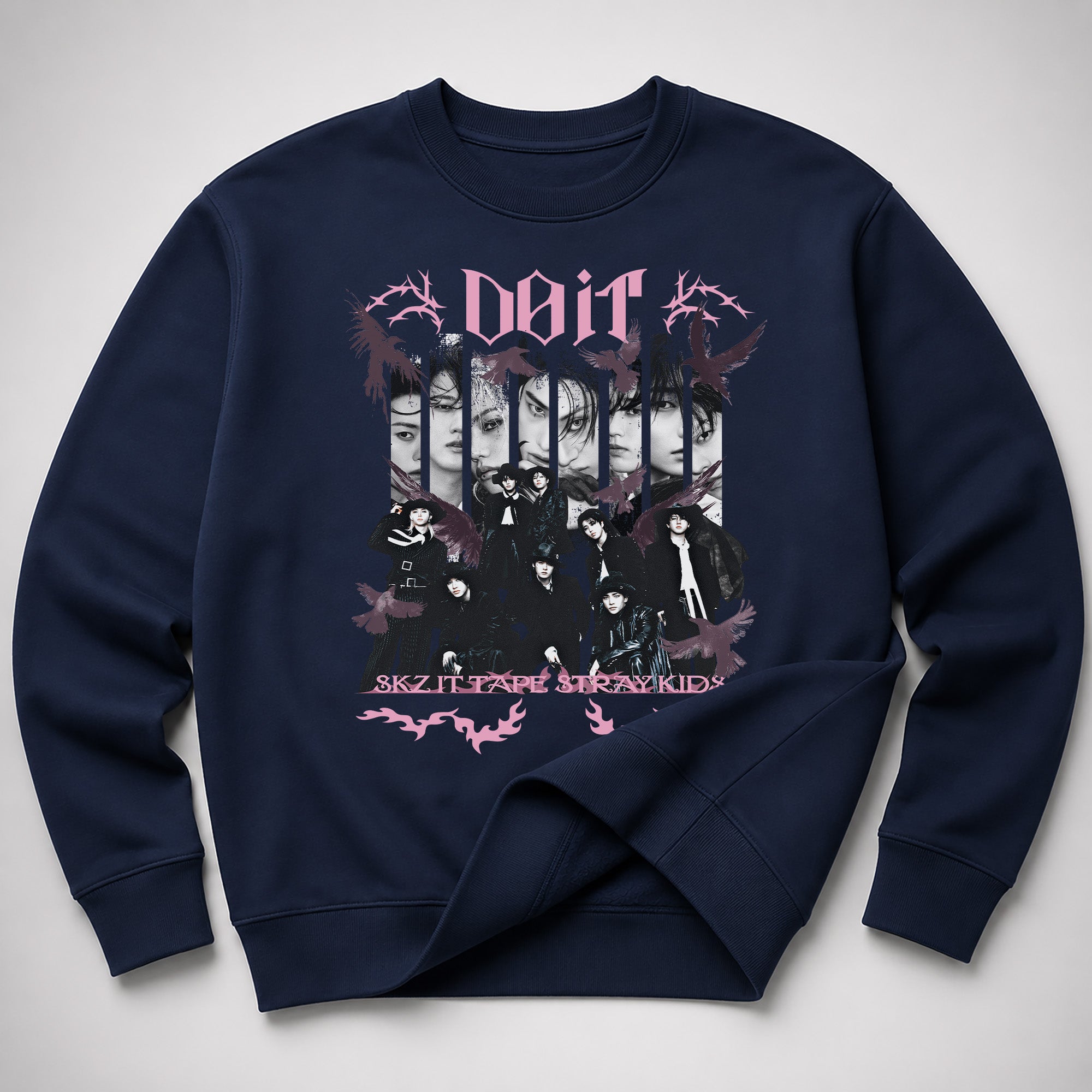 Stray Kids Do it It Tape Sweatshirt - Spread view, Y2K kpop concert sweatshirt
