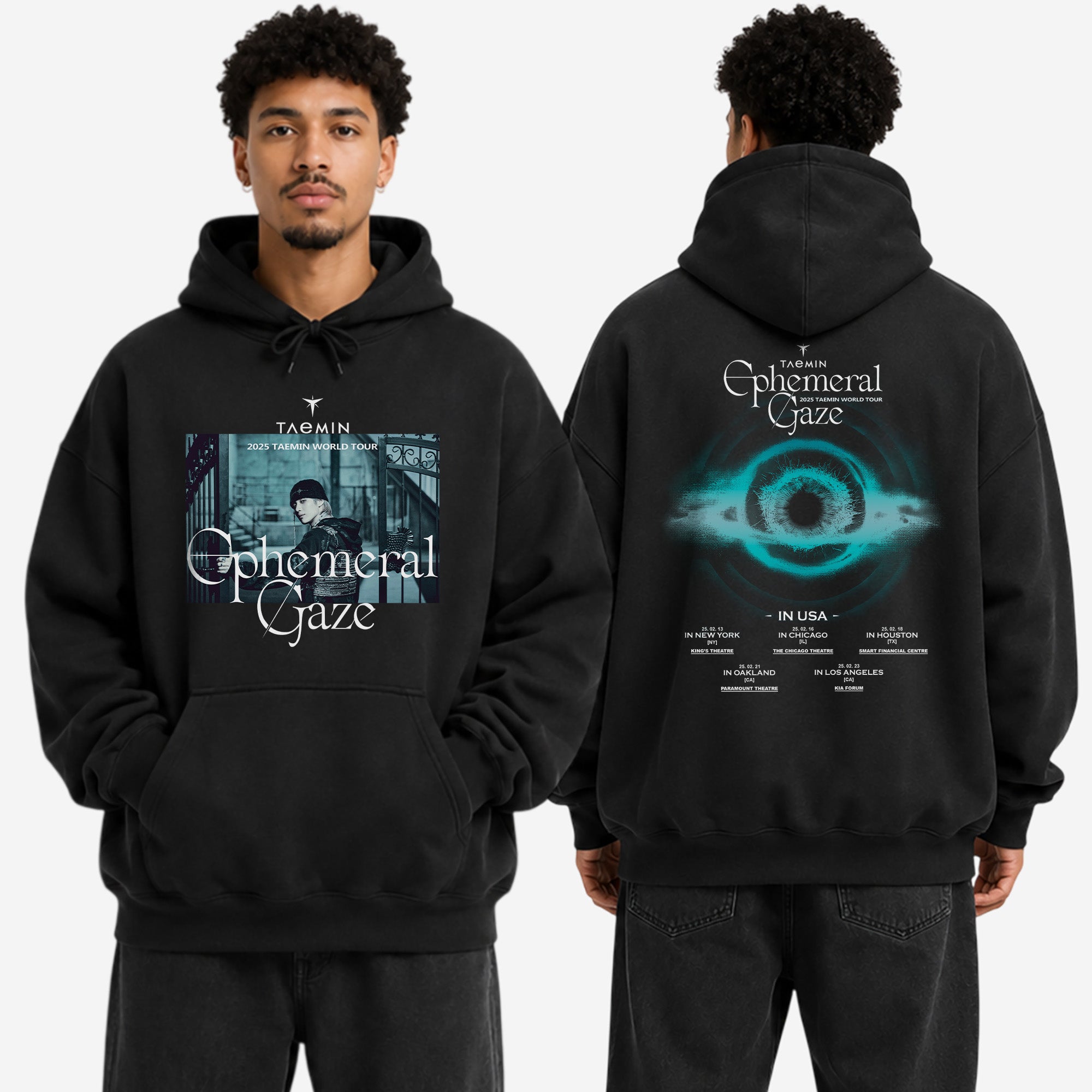 Taemin in USA 2025 Hoodie - Men view, Y2K kpop concert hoodie