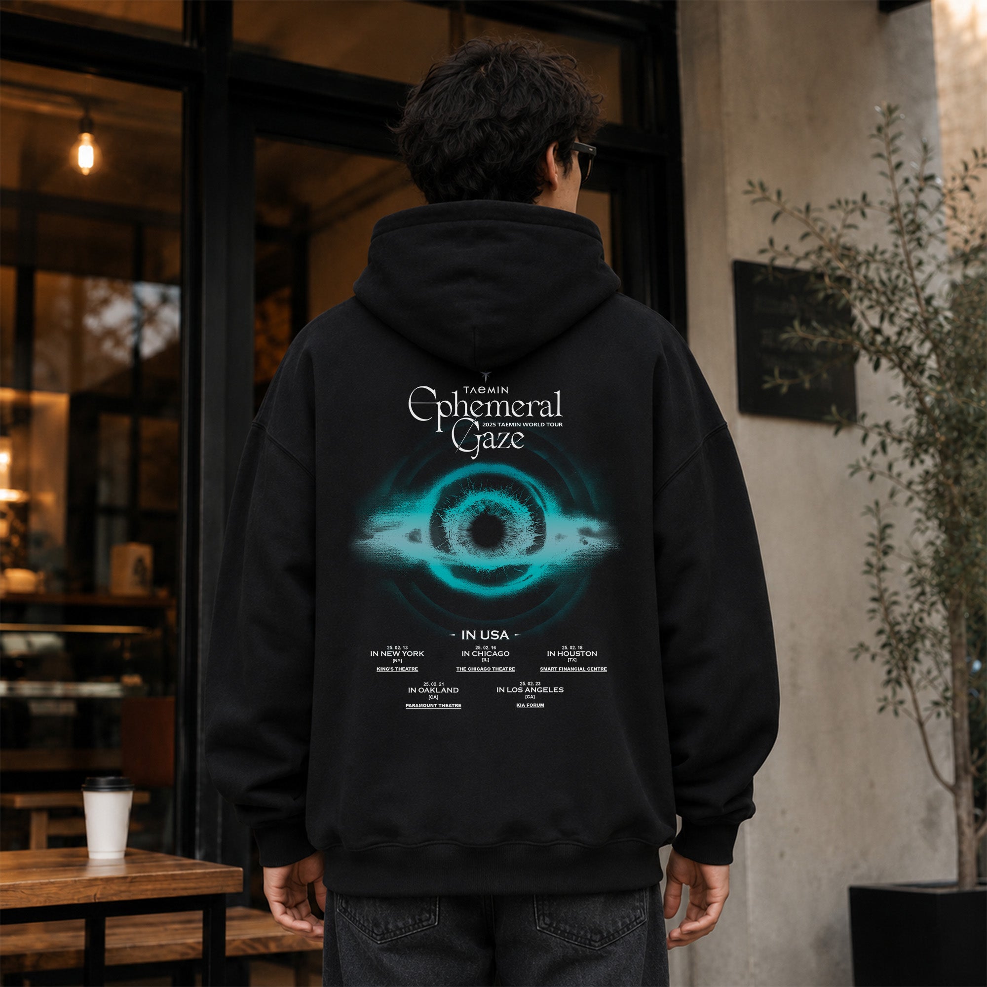 Taemin in USA 2025 Hoodie - Men Back view, Y2K kpop concert hoodie