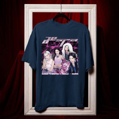 AESPA Member T-Shirt - Hang view, Y2K kpop concert tee