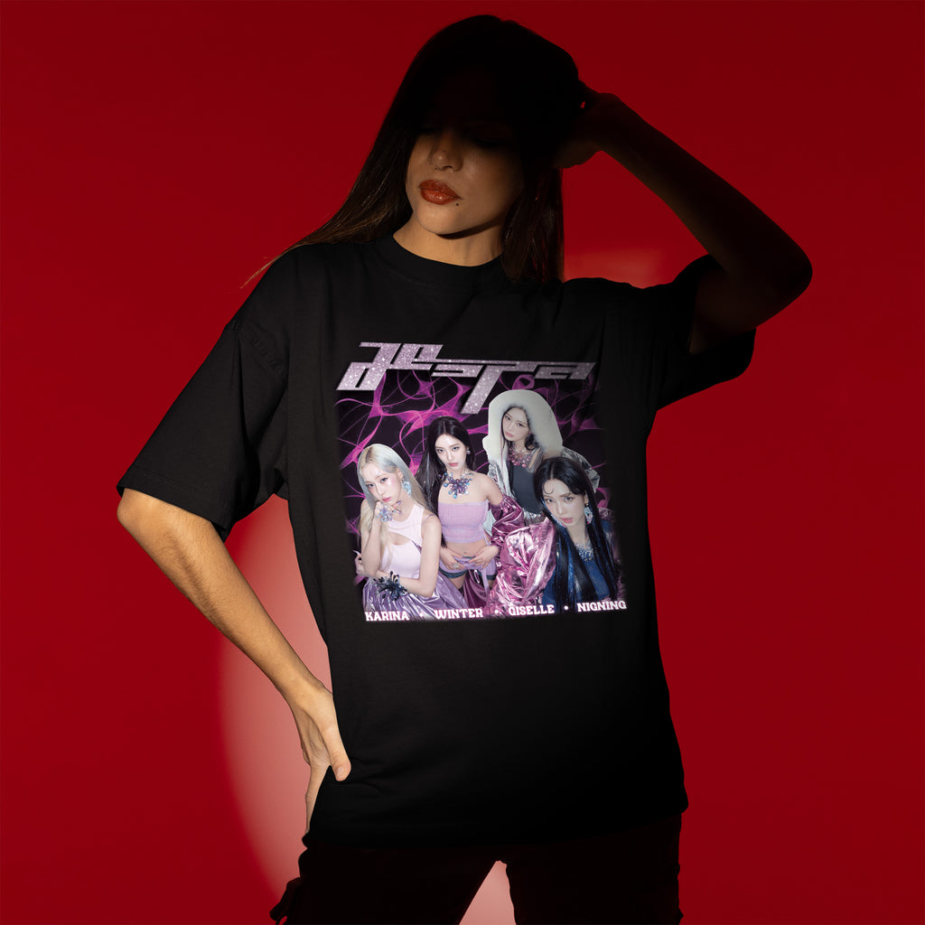 AESPA Member T-Shirt - Women view, Y2K kpop concert tee