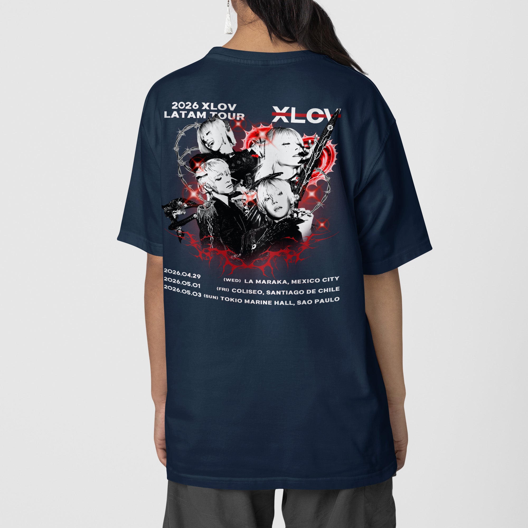 XLOV Latam Concert T-Shirt - Back view, Y2K kpop concert tee