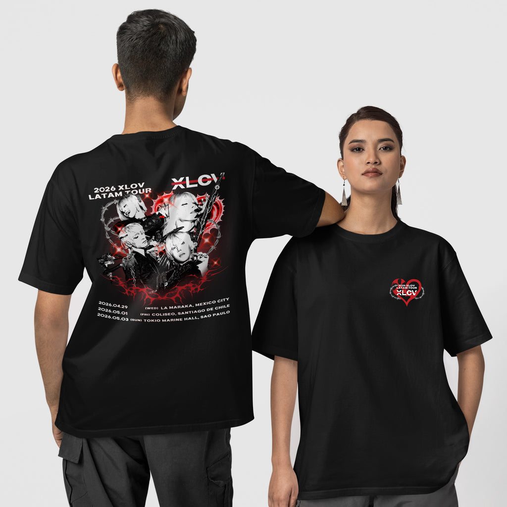 XLOV Latam Concert T-Shirt - Couple 1 view, Y2K kpop concert tee