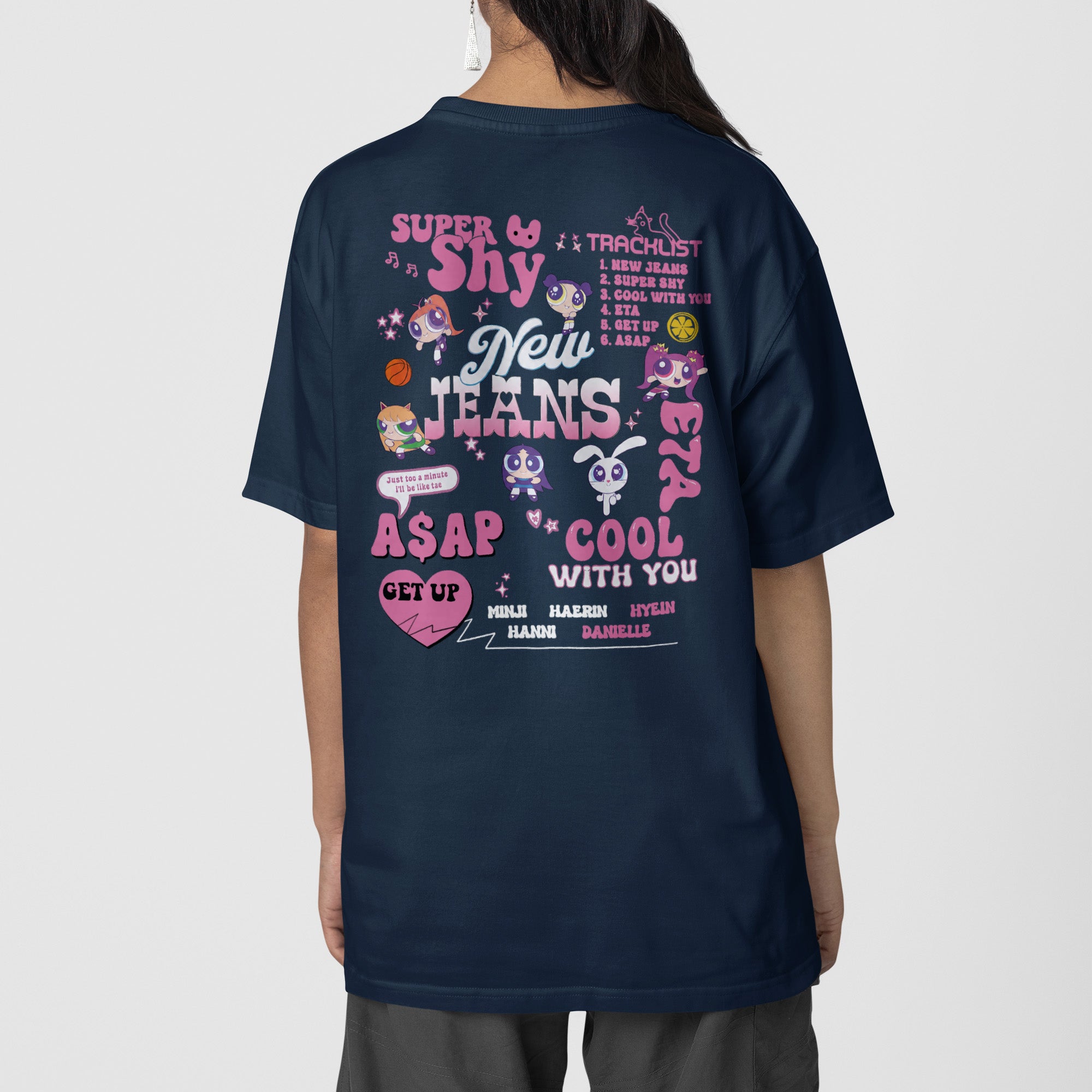 NewJeans Est 2022 T-Shirt - Back view, Y2K kpop concert tee