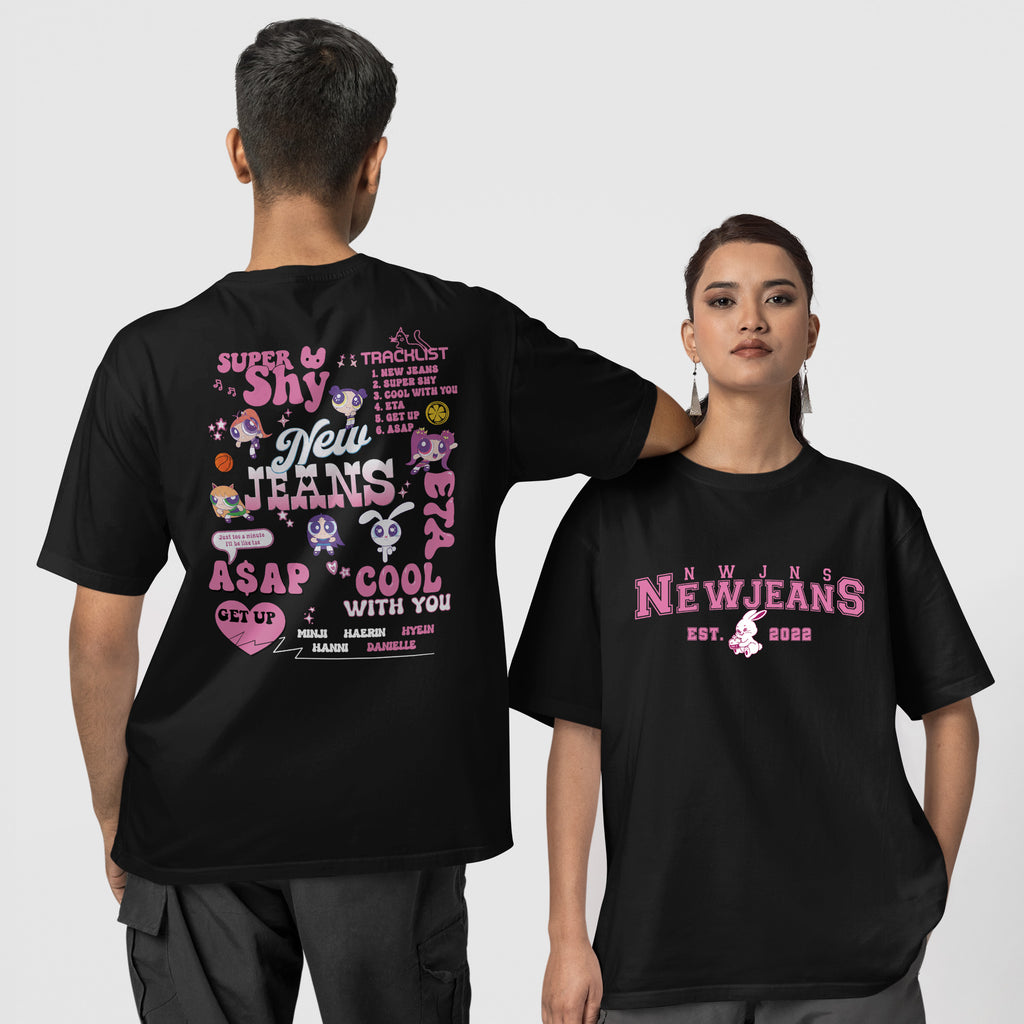 NewJeans Est 2022 T-Shirt - Couple 1 view, Y2K kpop concert tee