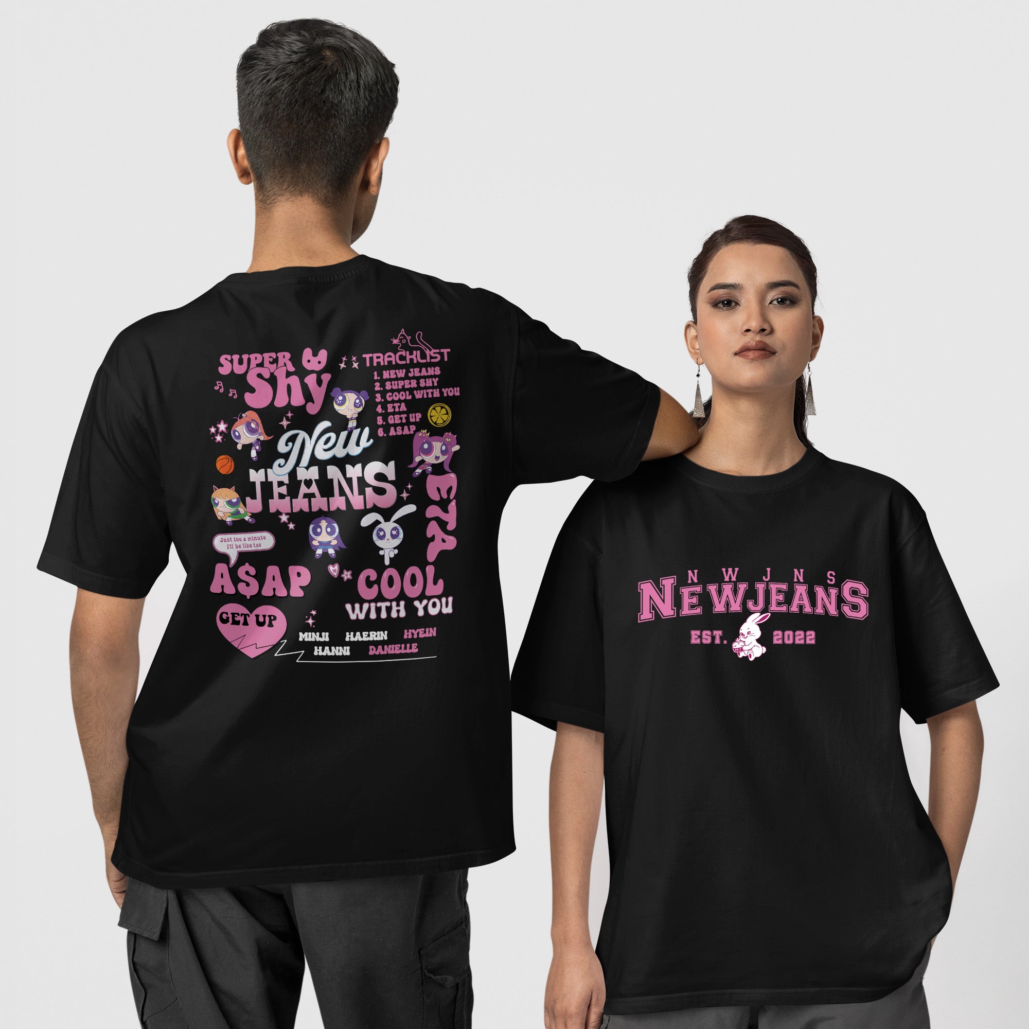 NewJeans Est 2022 T-Shirt - Couple 1 view, Y2K kpop concert tee