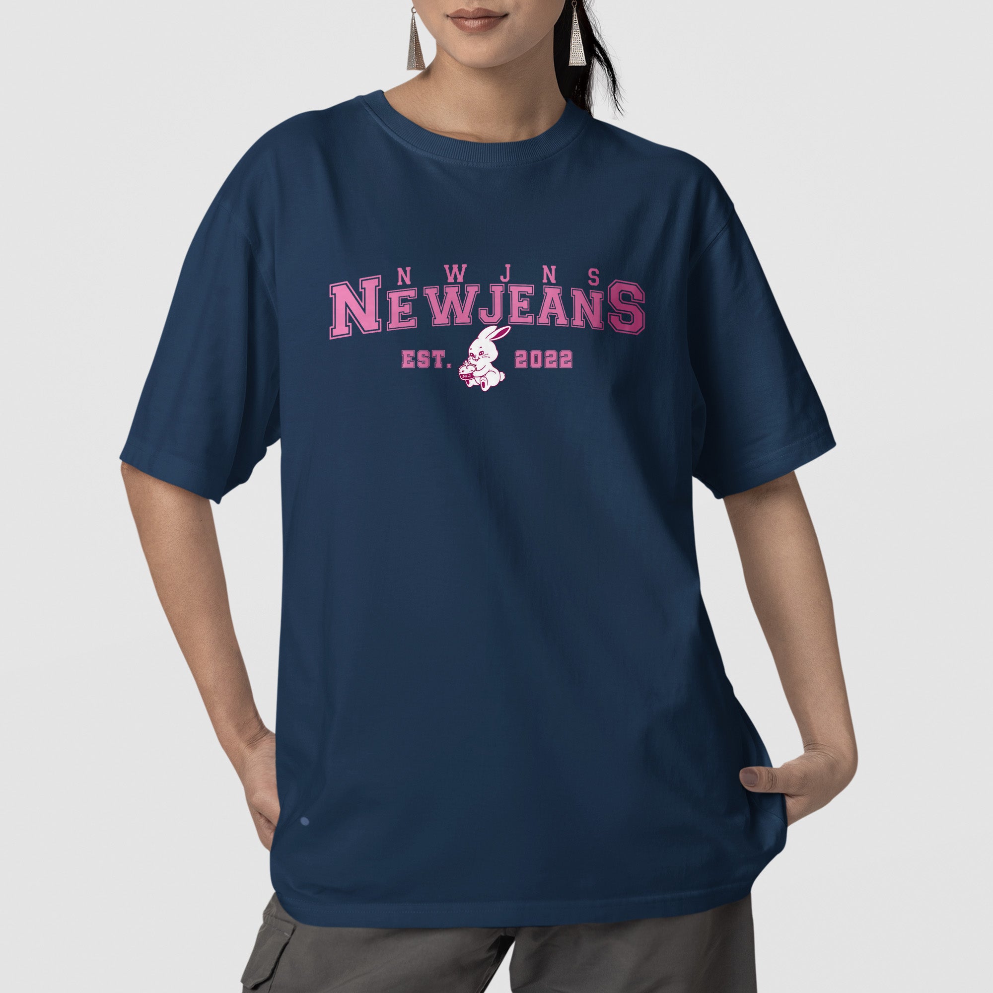 NewJeans Est 2022 T-Shirt - Front view, Y2K kpop concert tee