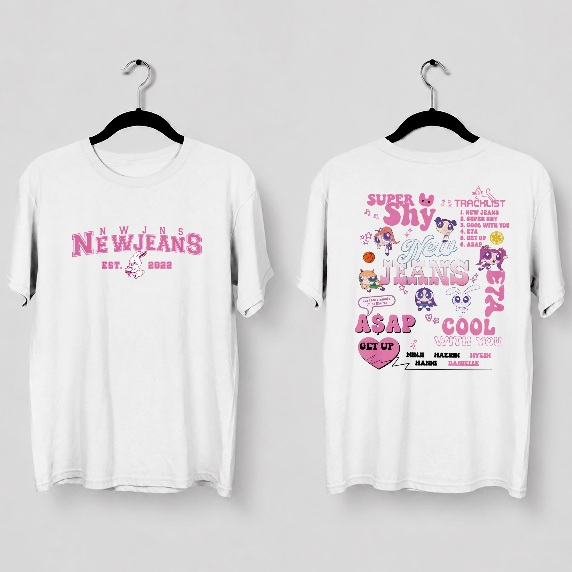 NewJeans Est 2022 T-Shirt - Main view, Y2K kpop concert tee