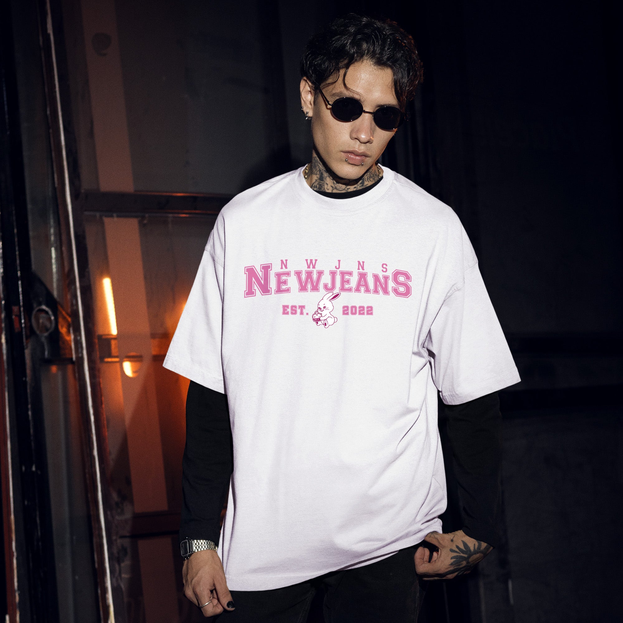 NewJeans Est 2022 T-Shirt - Men Front view, Y2K kpop concert tee