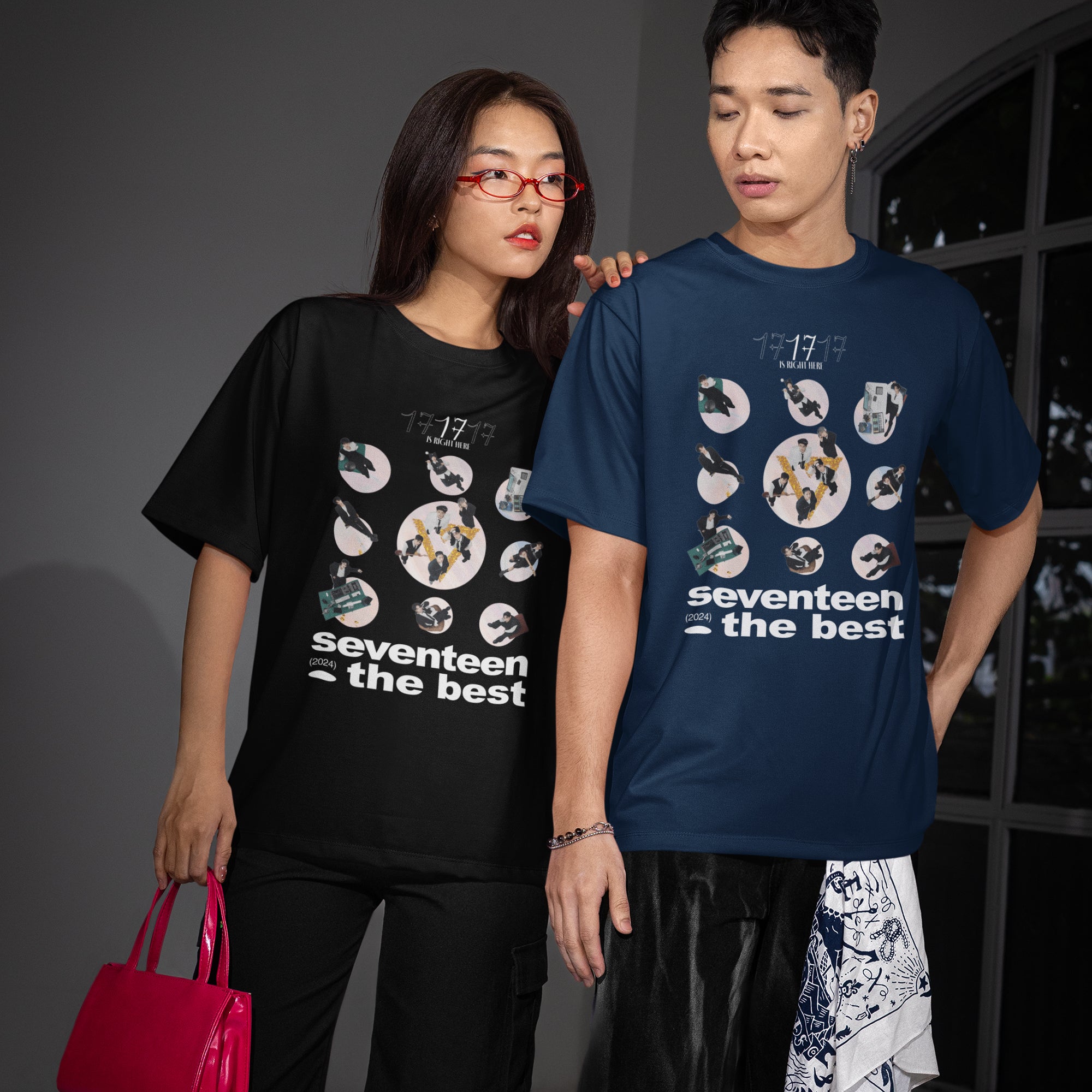 SEVENTEEN The Best T-Shirt - Couple view, Y2K kpop concert tee
