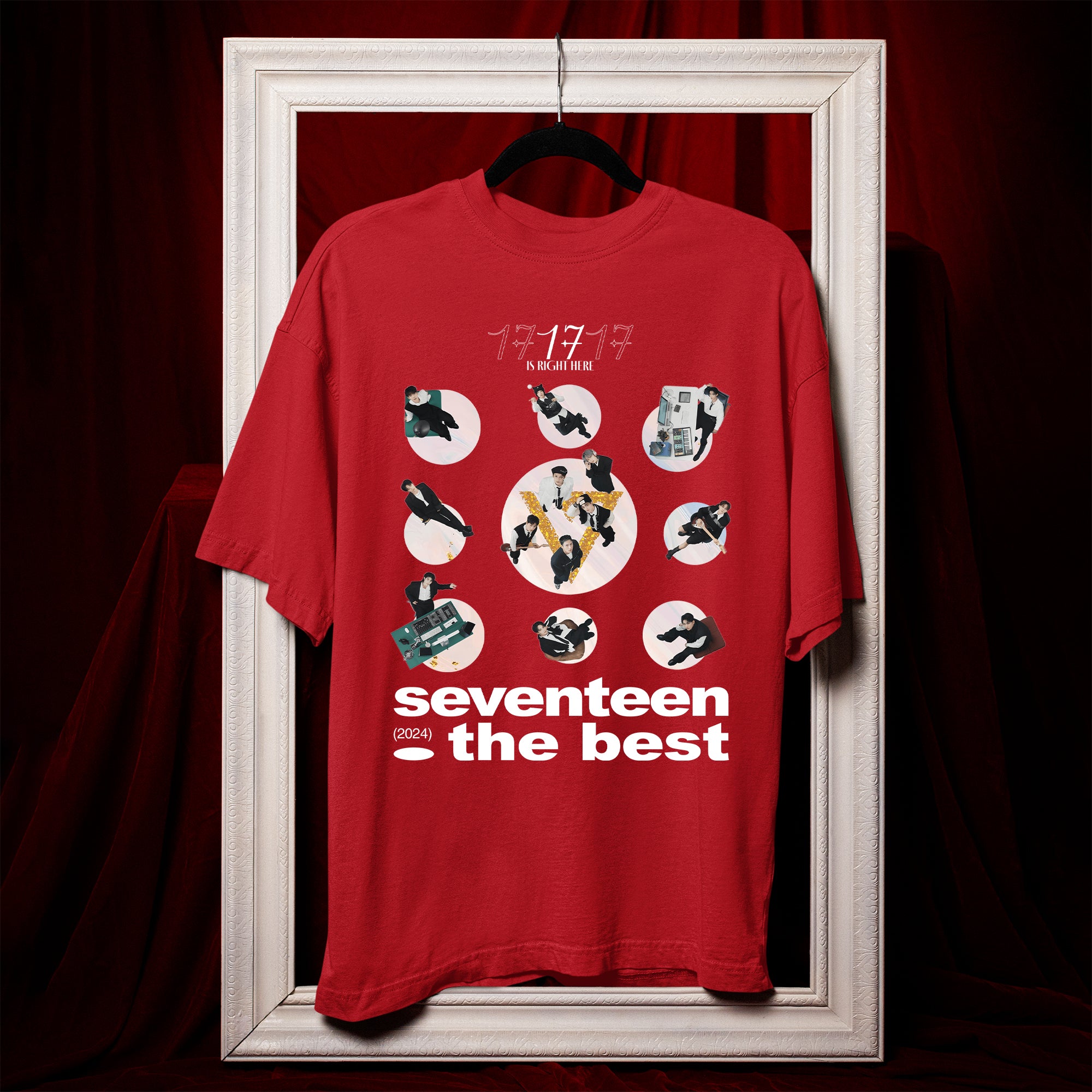 SEVENTEEN The Best T-Shirt - Hang view, Y2K kpop concert tee