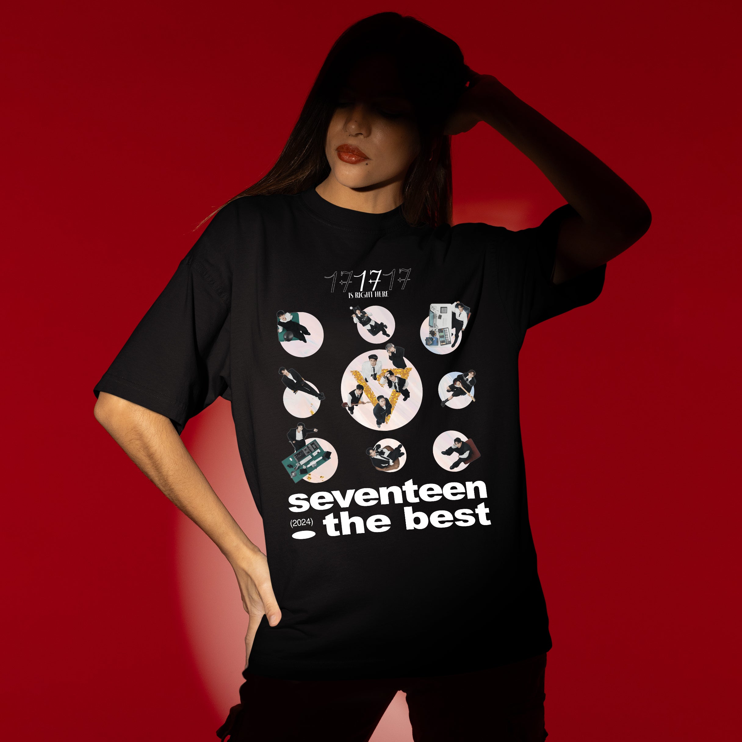 SEVENTEEN The Best T-Shirt - Women view, Y2K kpop concert tee