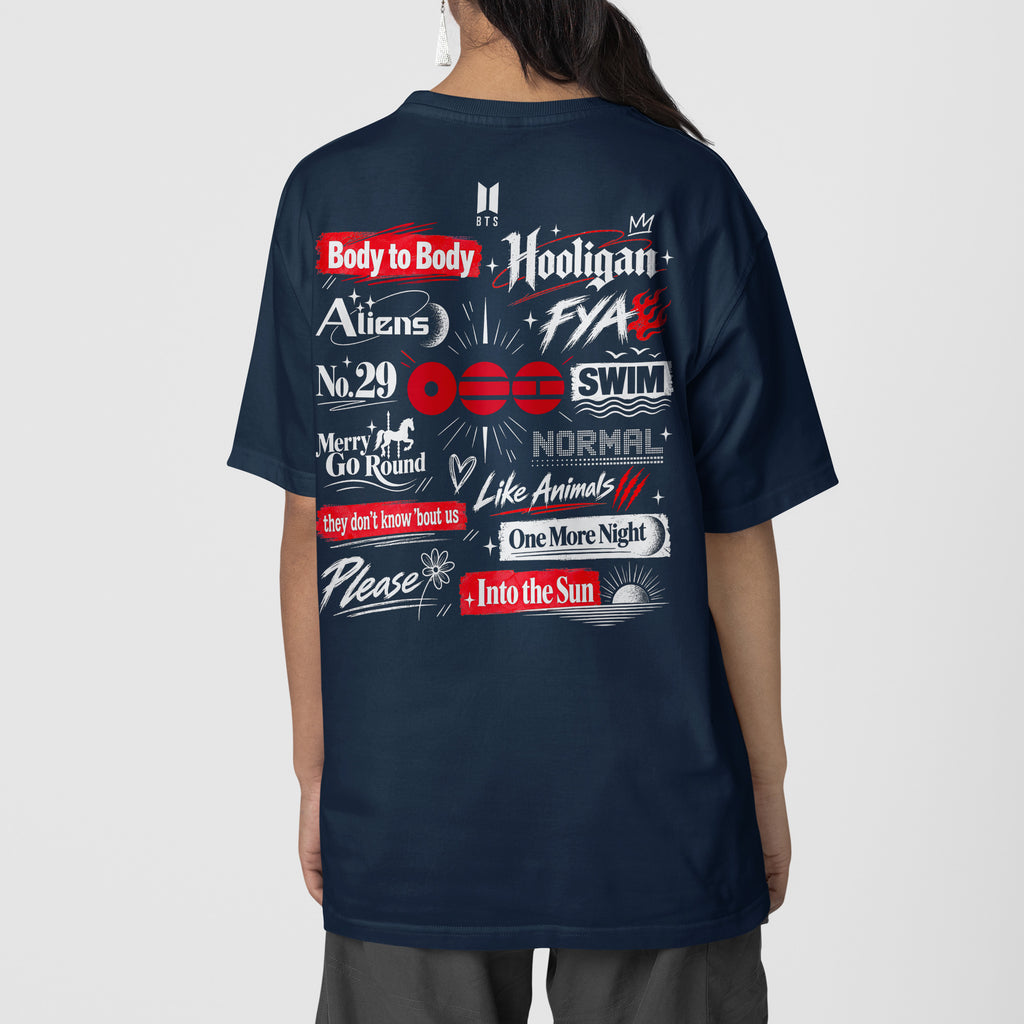 BTS Arirang Concert Album Tracklist T-Shirt - Back view, Y2K kpop concert tee