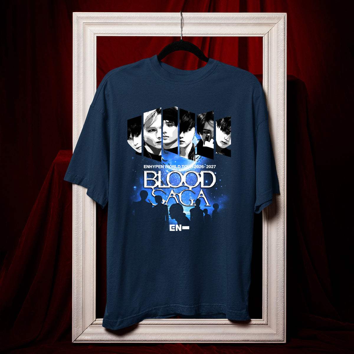 ENHYPEN Blood Saga Photo Strip T-Shirt - Hang view, Y2K kpop concert tee