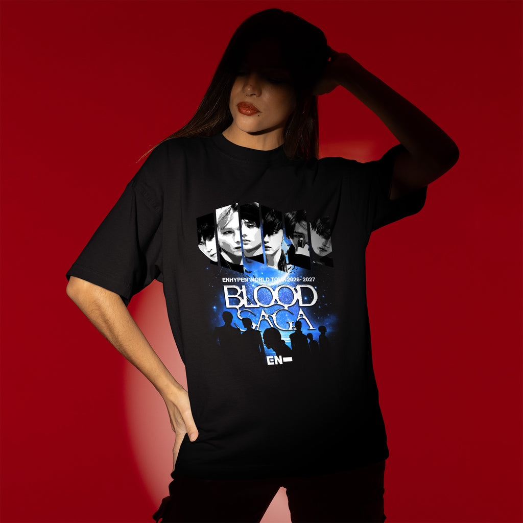 ENHYPEN Blood Saga Photo Strip T-Shirt - Women view, Y2K kpop concert tee