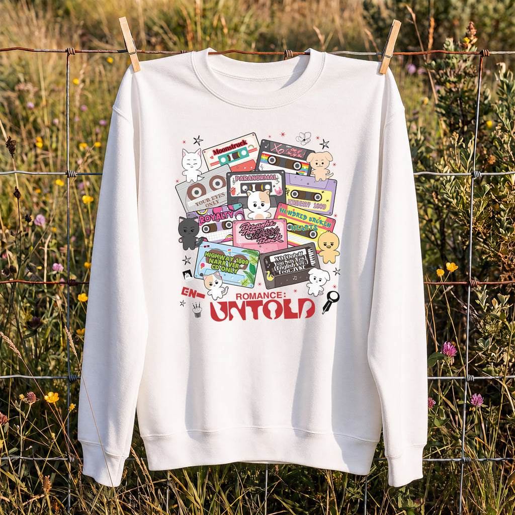 ENHYPEN Romance Untold Sweatshirt - Hang view, Y2K kpop concert sweatshirt