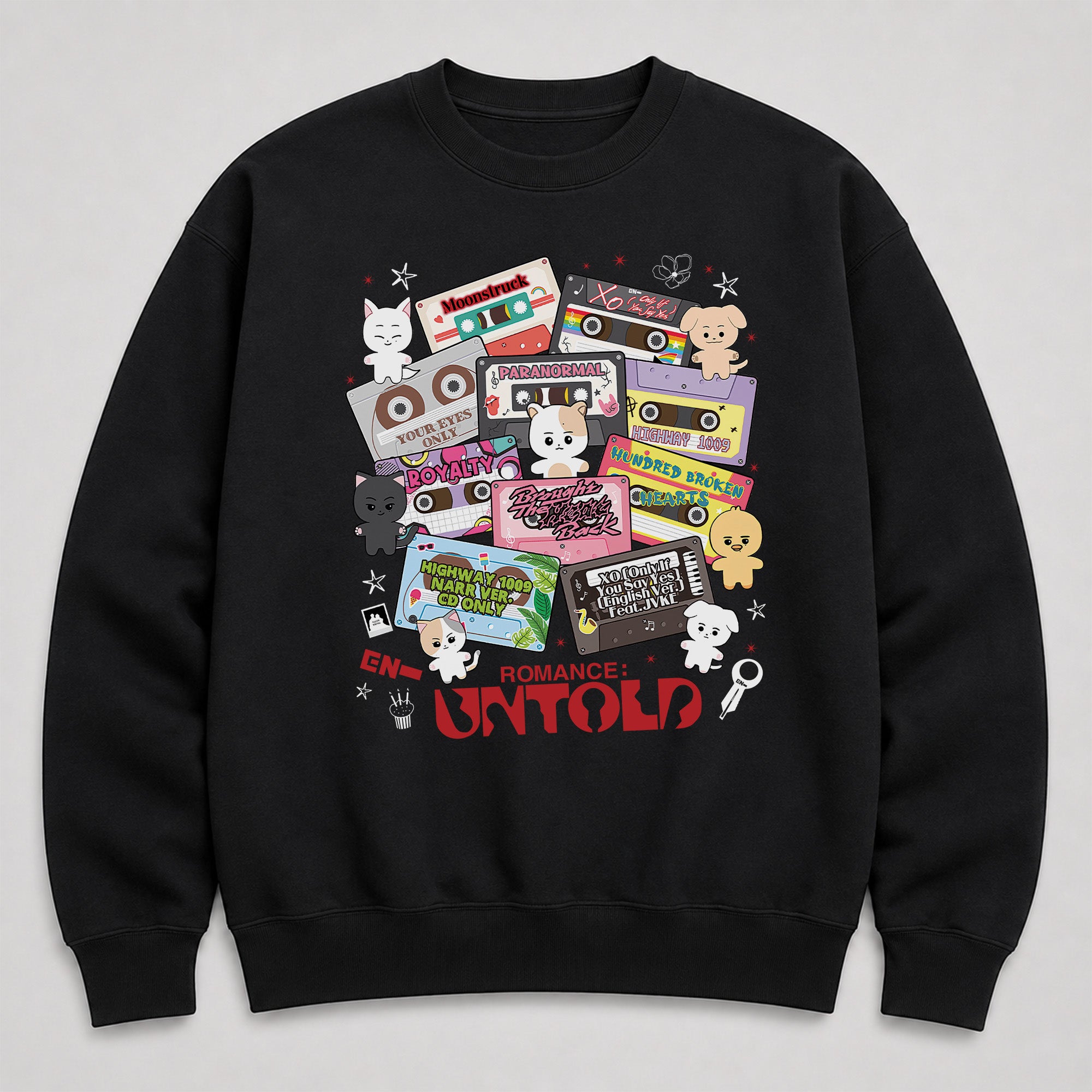 ENHYPEN Romance Untold Sweatshirt - Main view, Y2K kpop concert sweatshirt
