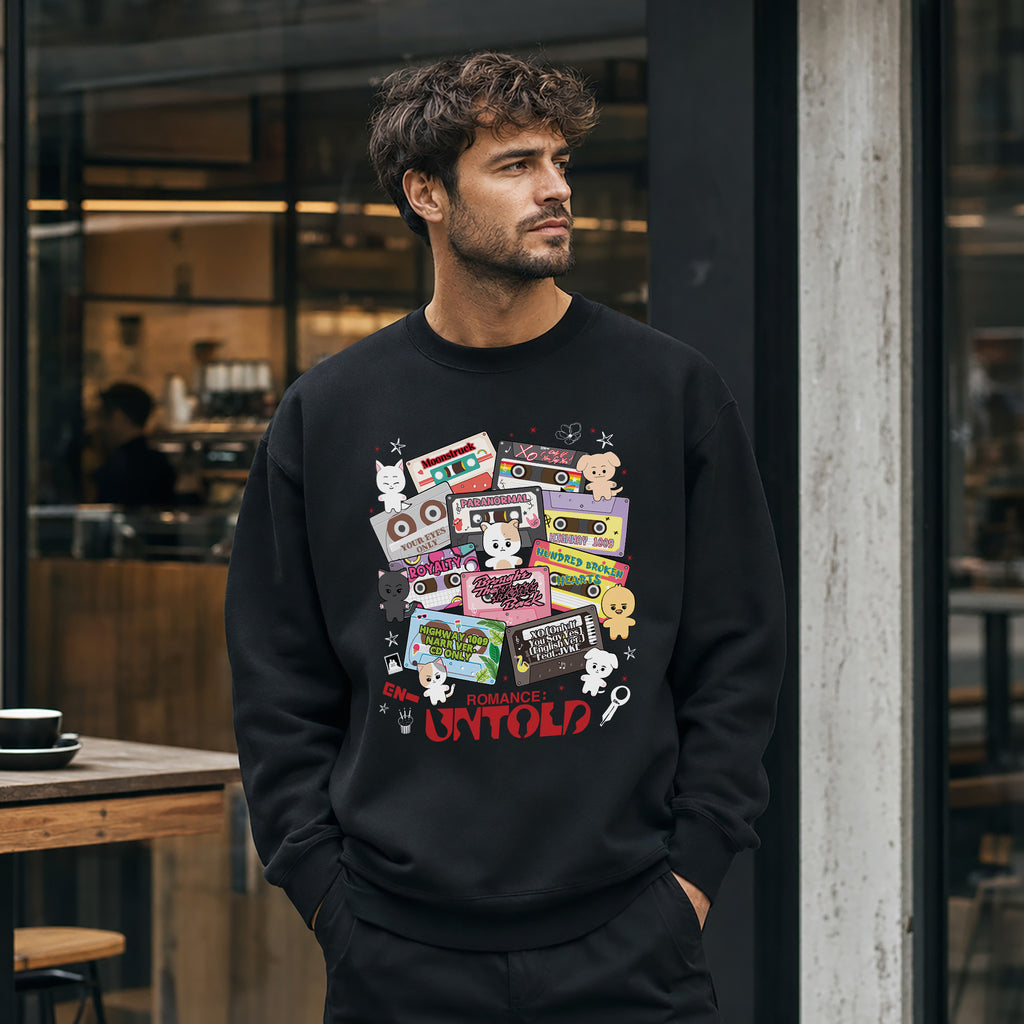 ENHYPEN Romance Untold Sweatshirt - Men view, Y2K kpop concert sweatshirt