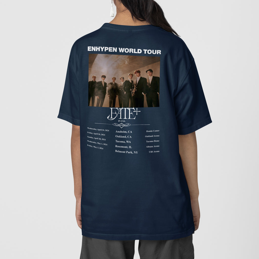 ENHYPEN Fate World Tour in USA T-Shirt - Back view, Y2K kpop concert tee