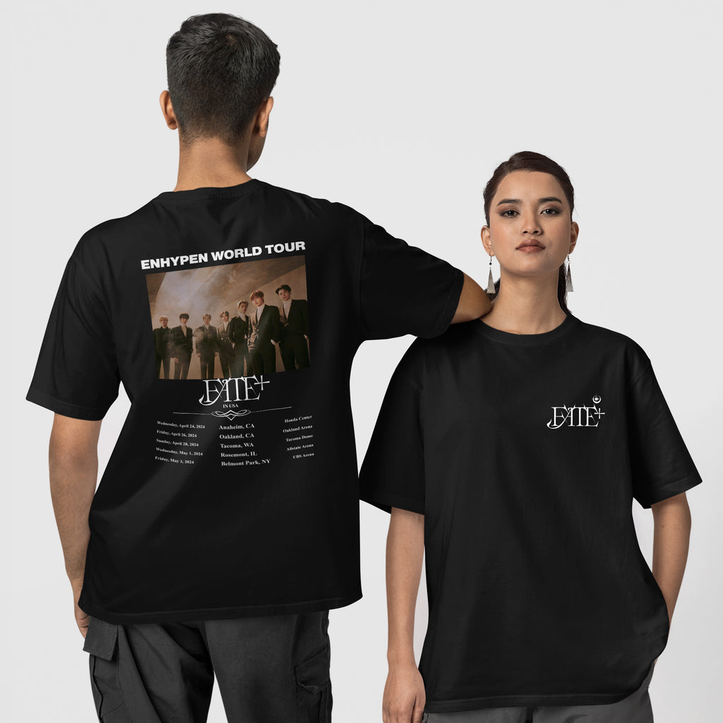 ENHYPEN Fate World Tour in USA T-Shirt - Couple 1 view, Y2K kpop concert tee