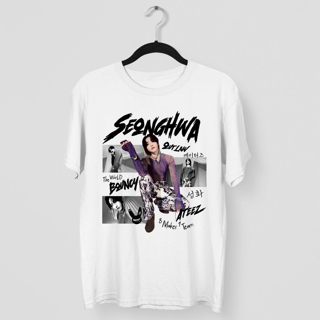 ATEEZ Graphic Seonghwa Member T-Shirt - Main view, Y2K kpop concert tee