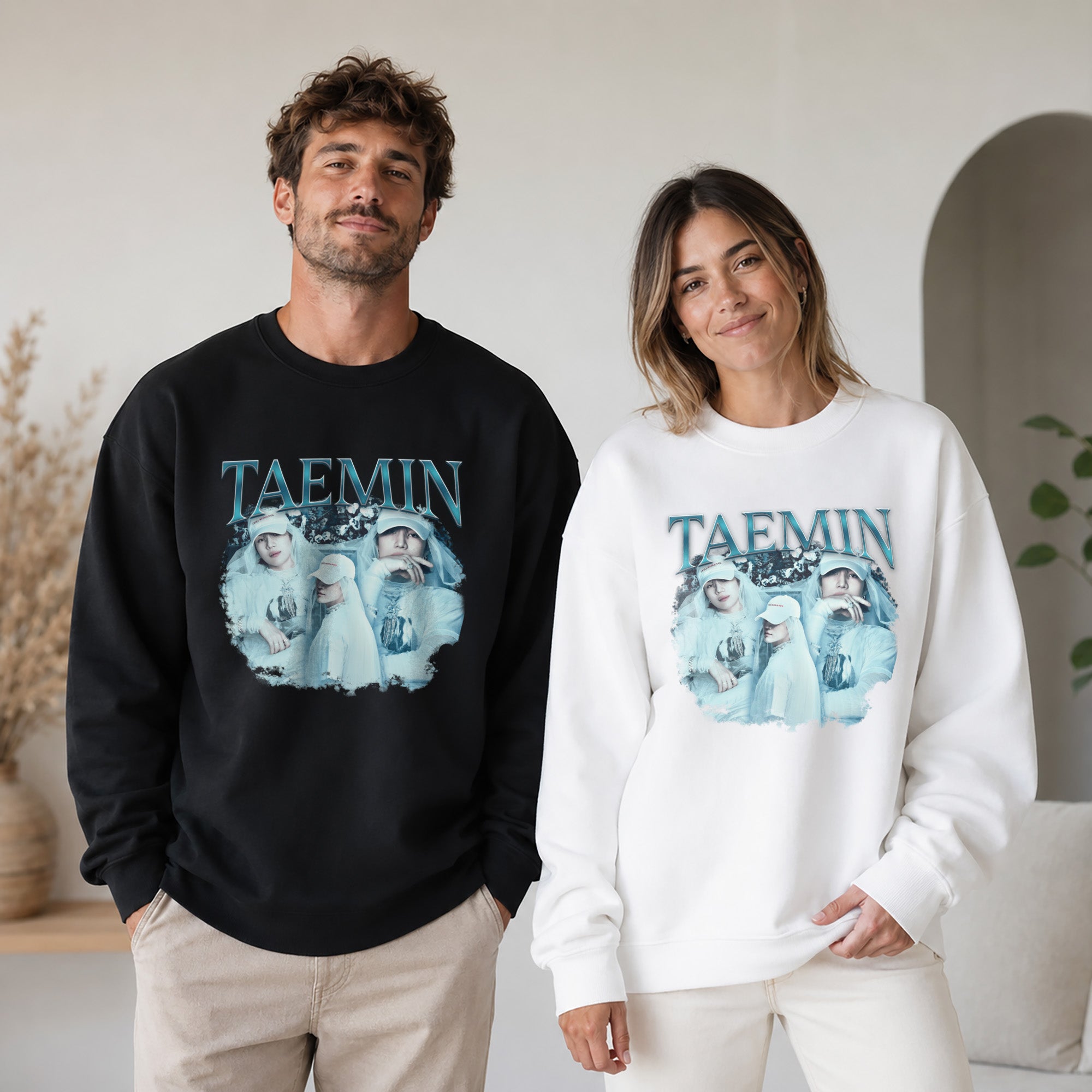 Taemin Graphic Unisex Sweatshirt - Couple view, Y2K kpop concert sweatshirt