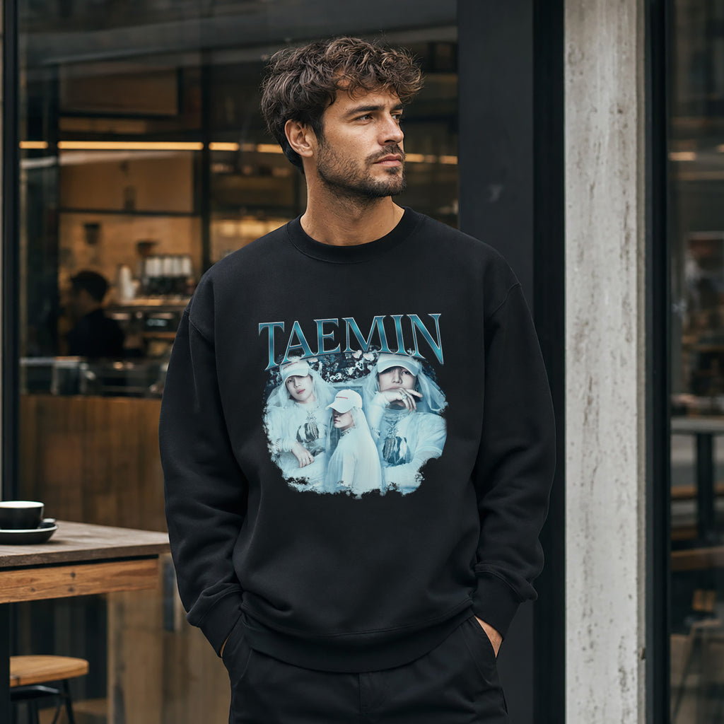 Taemin Graphic Unisex Sweatshirt - Men view, Y2K kpop concert sweatshirt