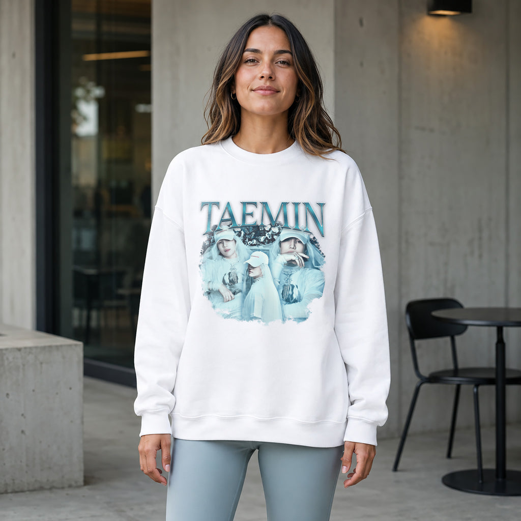 Taemin Graphic Unisex Sweatshirt - Women view, Y2K kpop concert sweatshirt