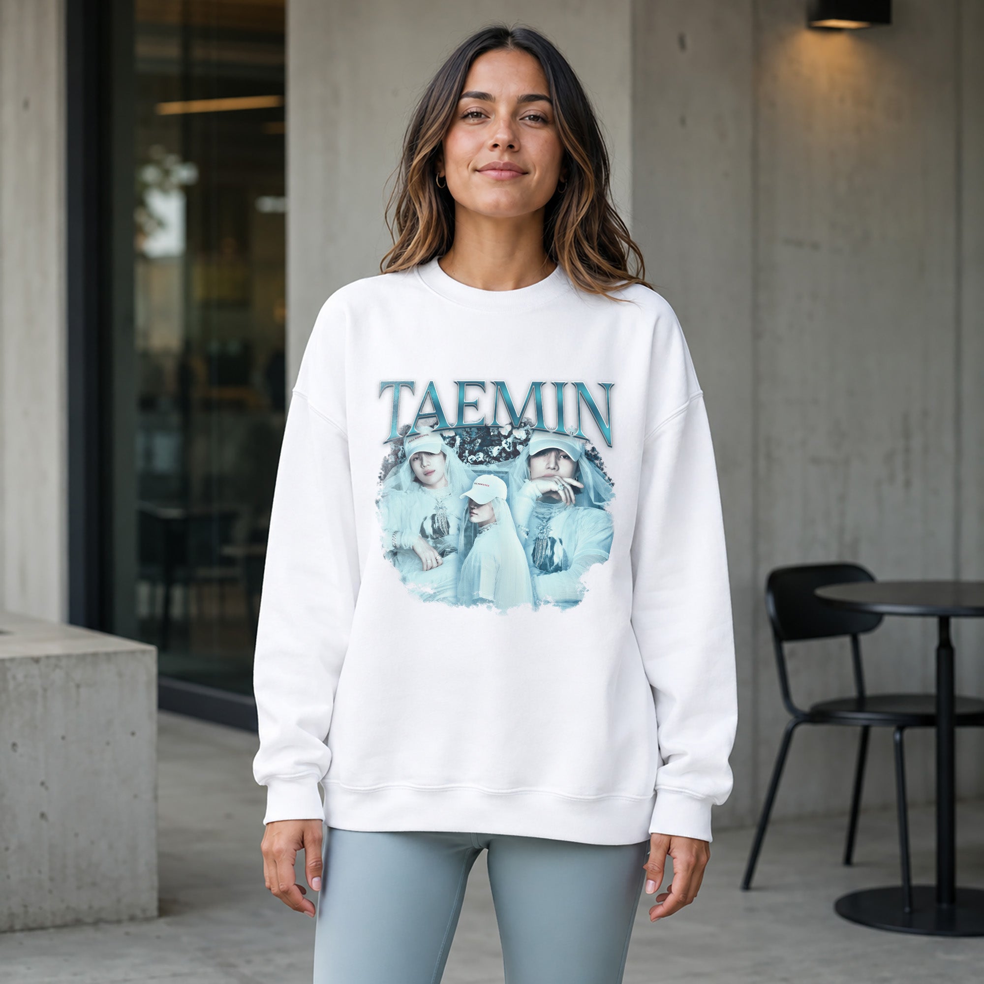 Taemin Graphic Unisex Sweatshirt - Women view, Y2K kpop concert sweatshirt